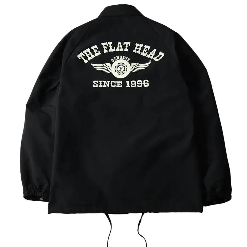 THE FLAT HEAD FN-OJ-NC005 Coach Jacket Flying Wheel Black outlook