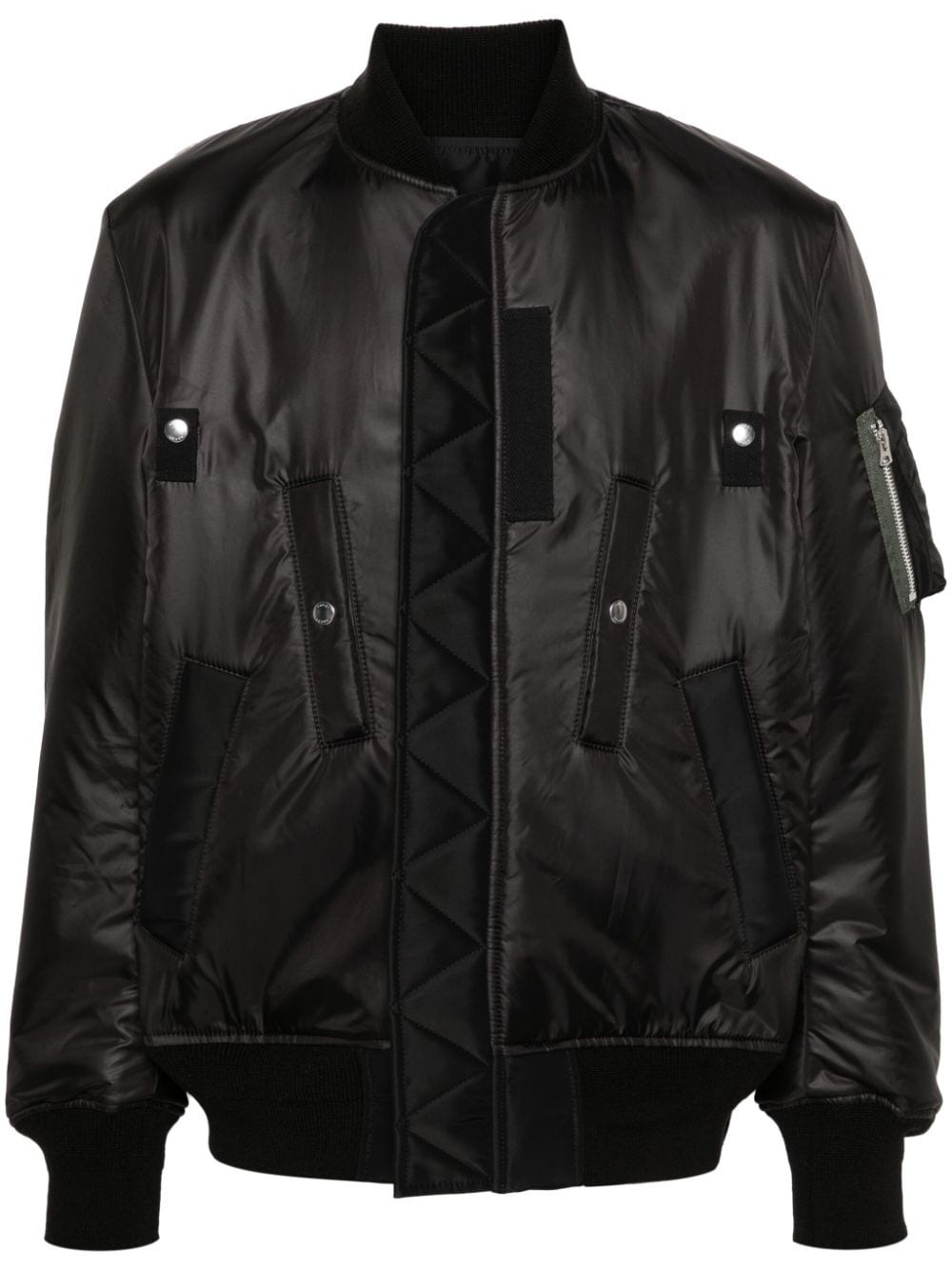 ribbed-trim padded jacket - 1