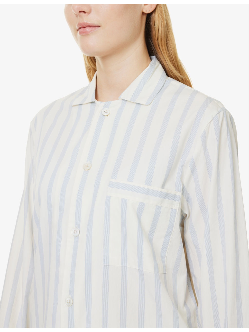 Patch-pocket cotton poplin pyjama shirt - 4