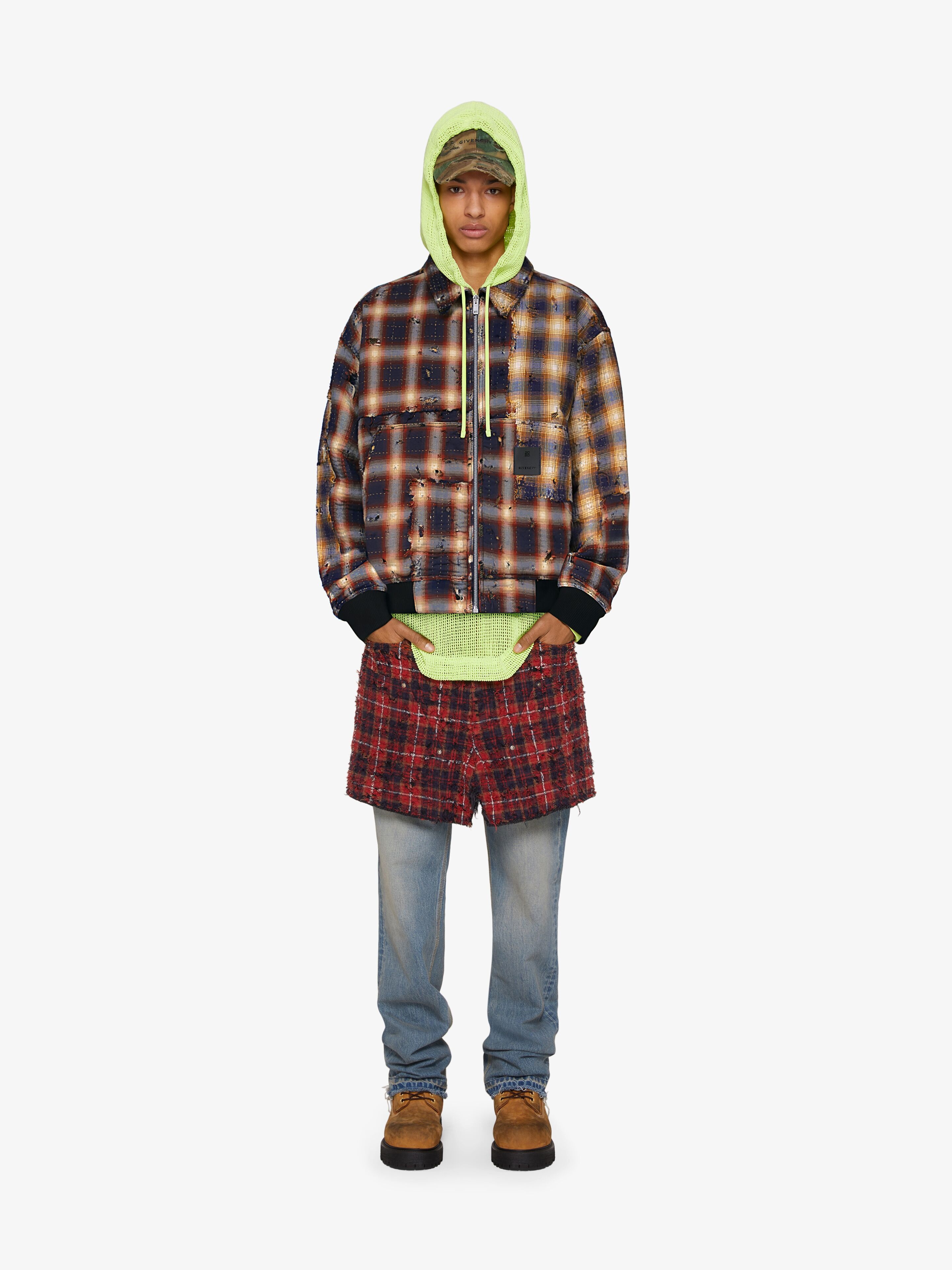 OVERSIZED JACKET IN BORO-EFFECT DESTROYED CHECKED DENIM - 2