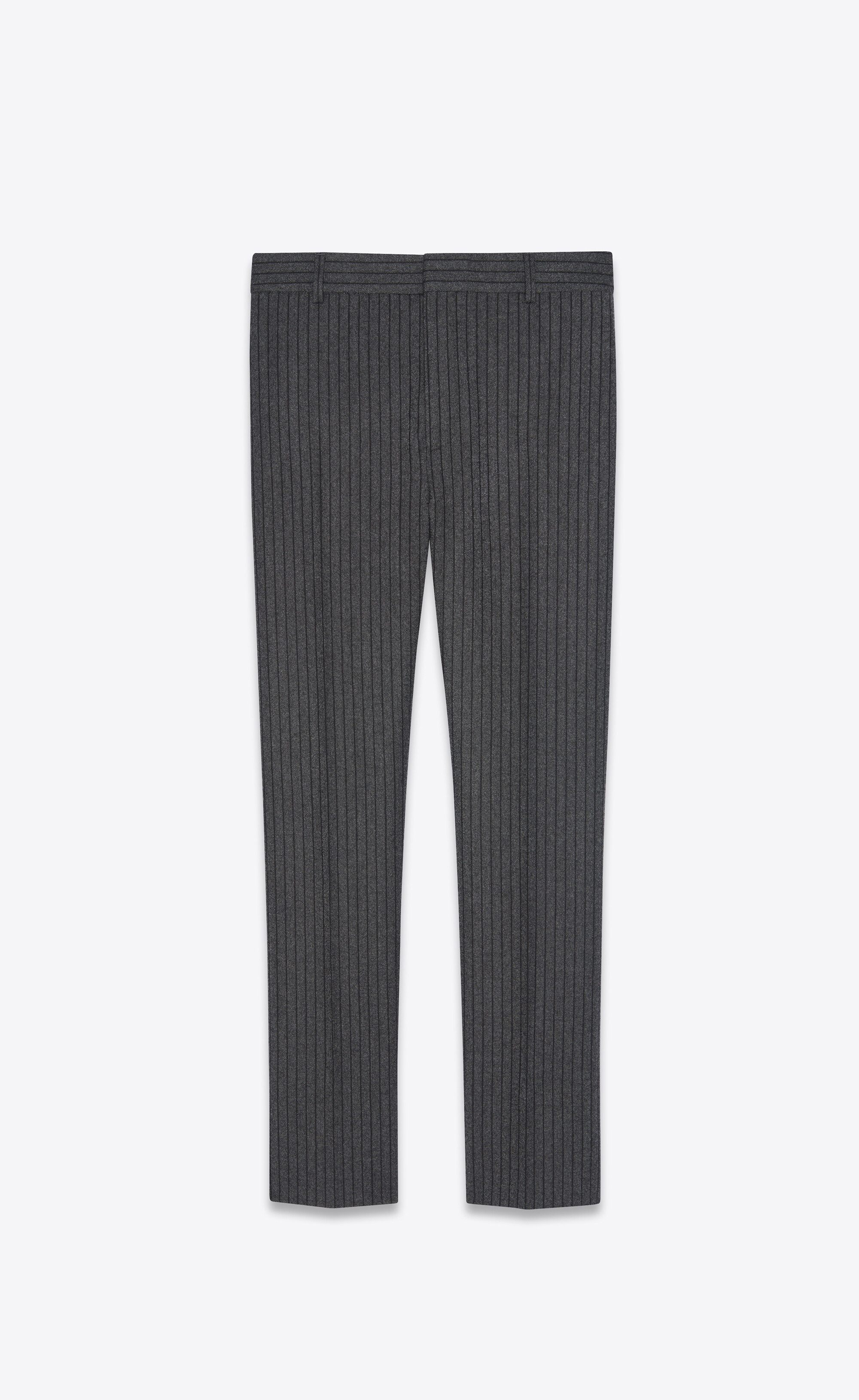 straight-leg pants in striped wool - 1