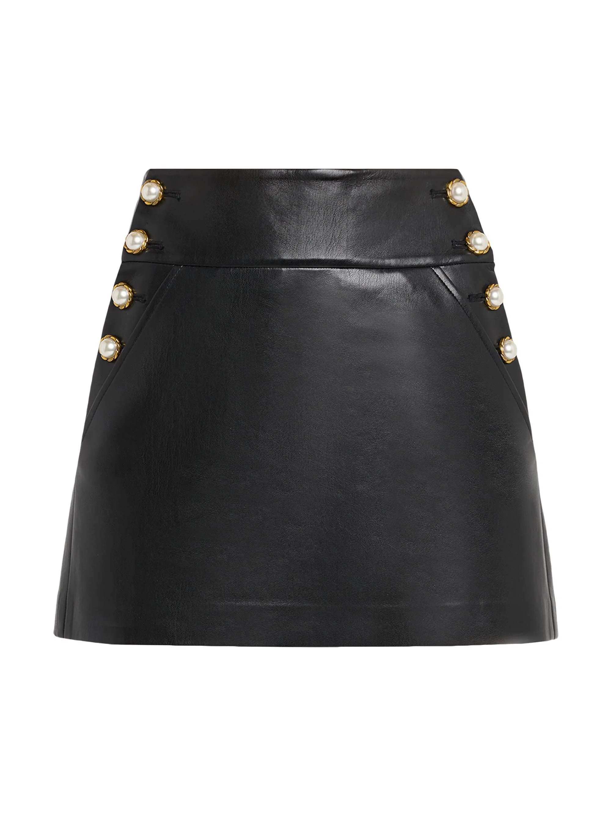 Women's Donald Faux-Leather Miniskirt - Black - 1