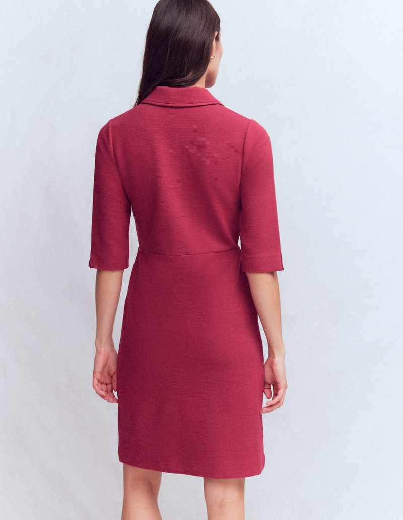 Cam Short Sleeve Ottoman Dress-Ruby Red 4