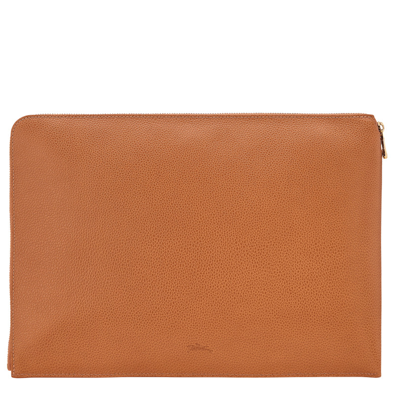 Longchamp Le Foulonné Laptop case Amber - Leather outlook