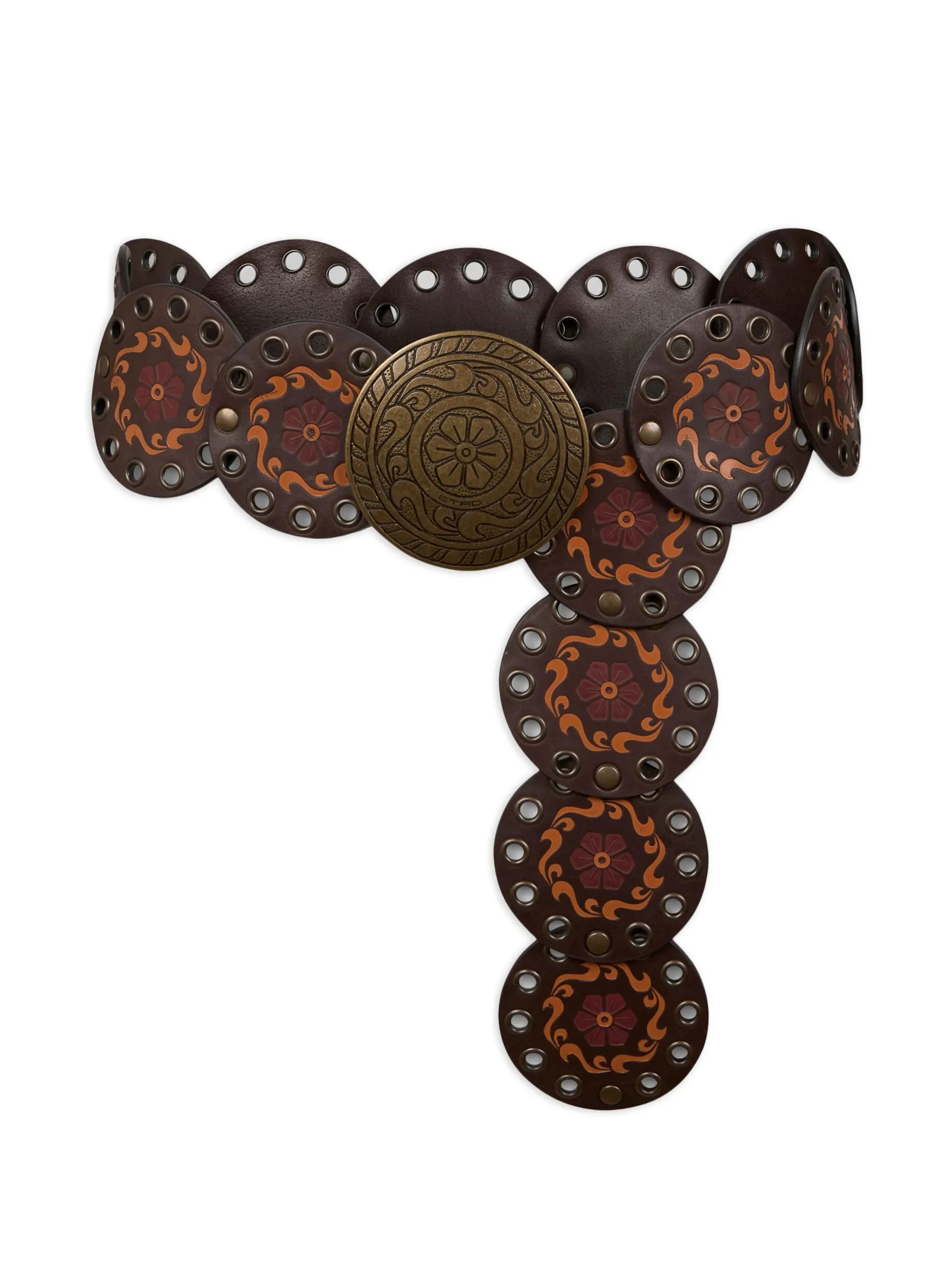 Etro Print Studded Leather Belt - 1