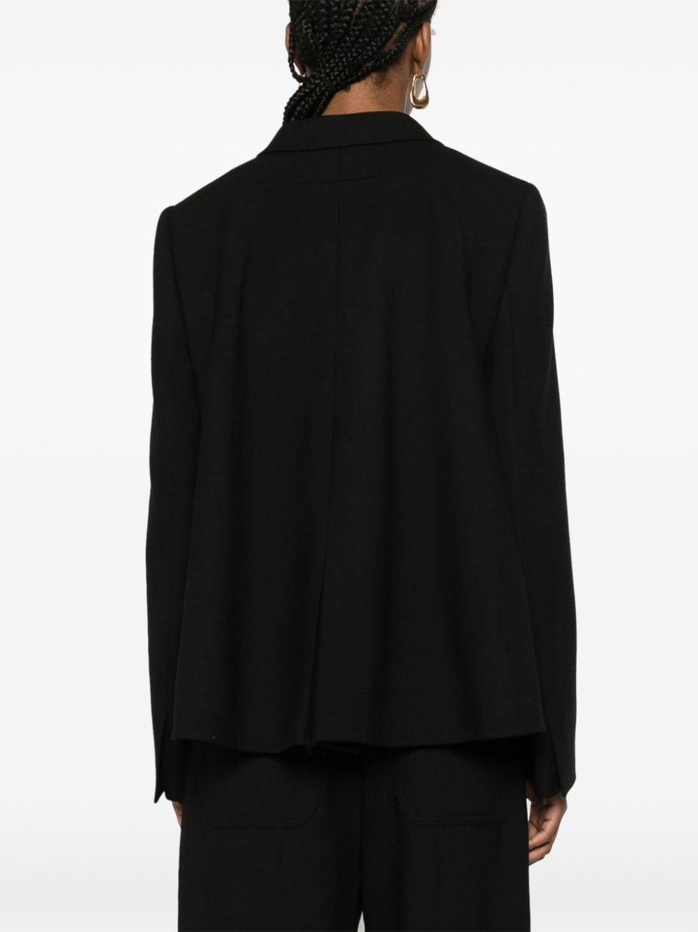 double-breasted draped blazer - 4