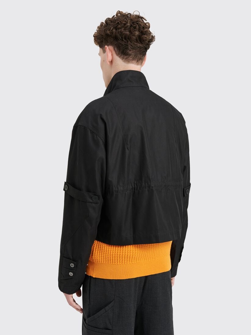 Kiko Kostadinov KIKO KOSTADINOV MENO CROPPED JACKET TECHNO TWILL CROW BLACK  | tresbien | REVERSIBLE