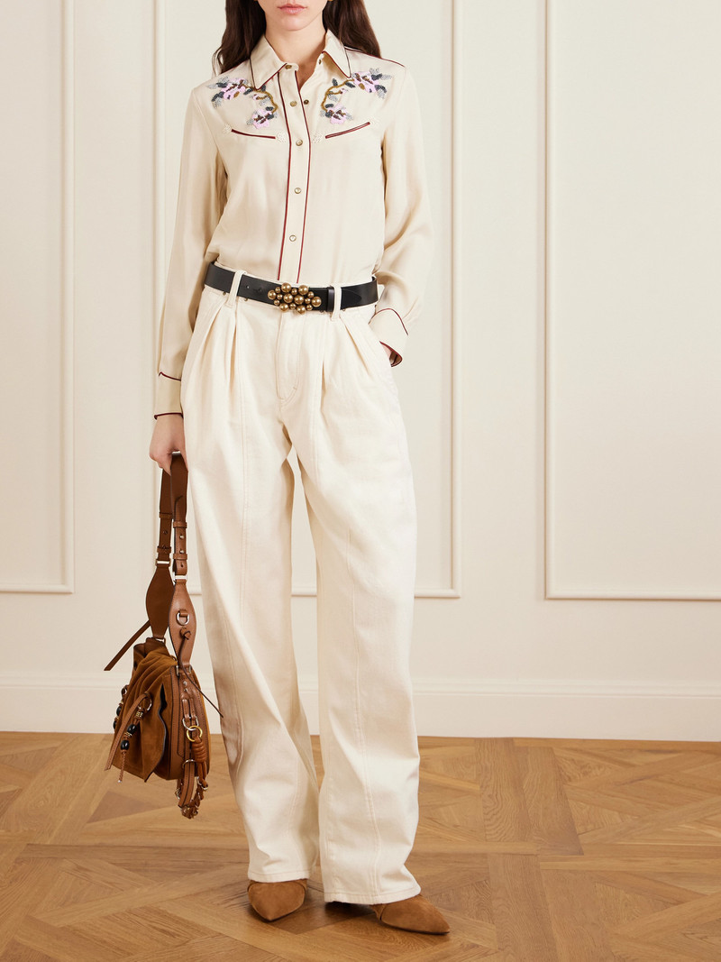 Isabel Marant Ireme Embellished Wide-leg Jeans outlook