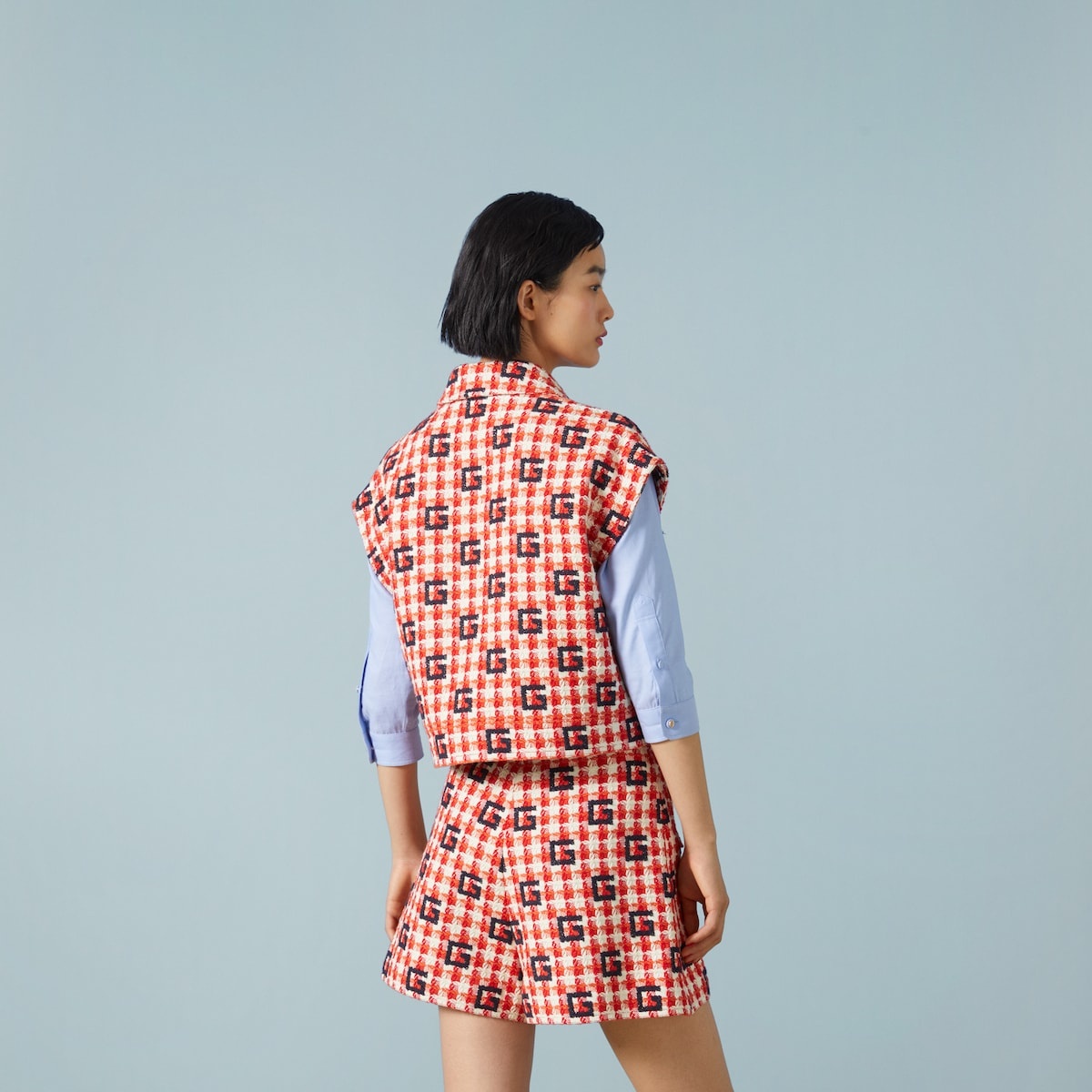 Cotton tweed Square G vest - 6