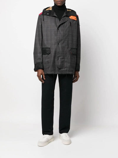 Junya Watanabe MAN check-pattern hooded coat outlook