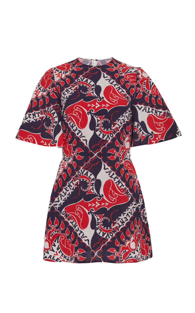Crepe De Chine Bandana Mini Dress print - 1