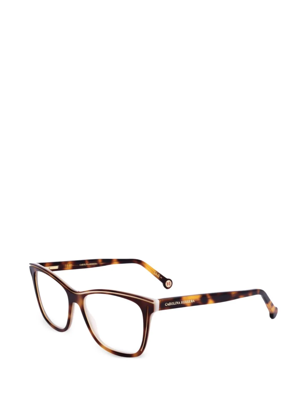 tortoiseshell-effect cat-eye frame glasses - 1