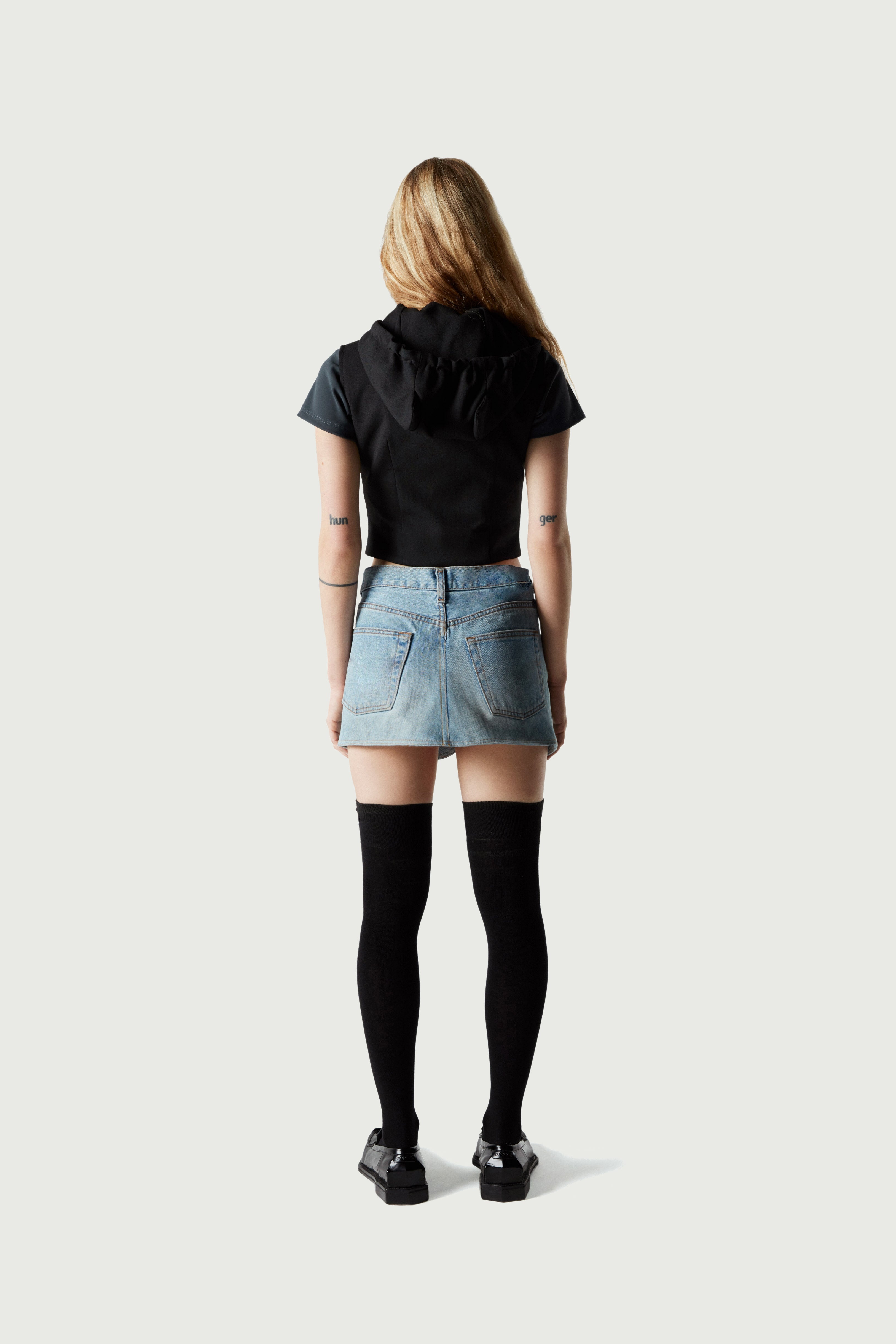 Denim Mini Skirt - 3