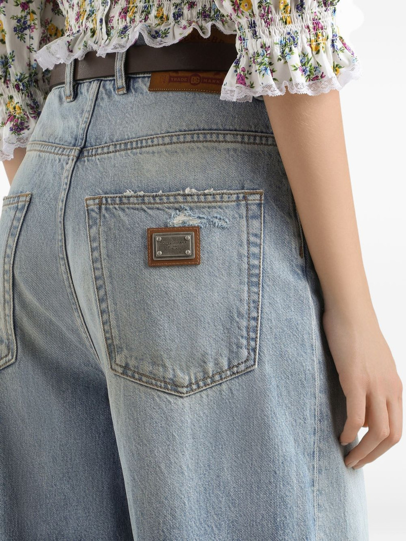distressed wide-leg jeans 5