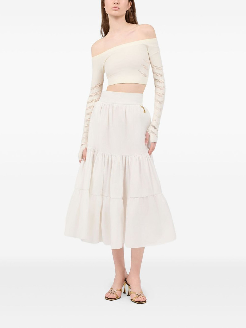 Roberto Cavalli monogram-charm tiered skirt outlook