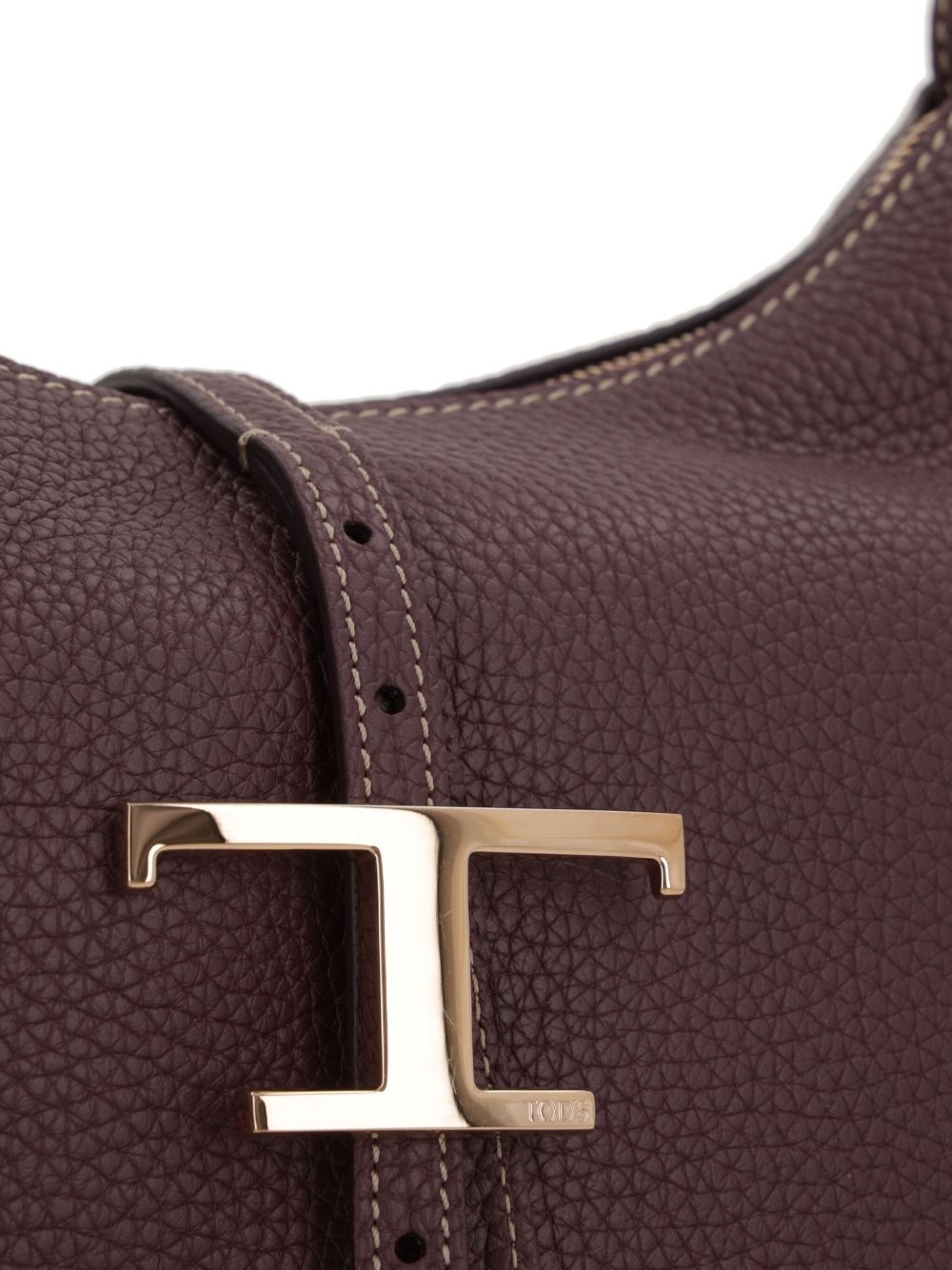 T Timeless grained leather shoulder bag - 4