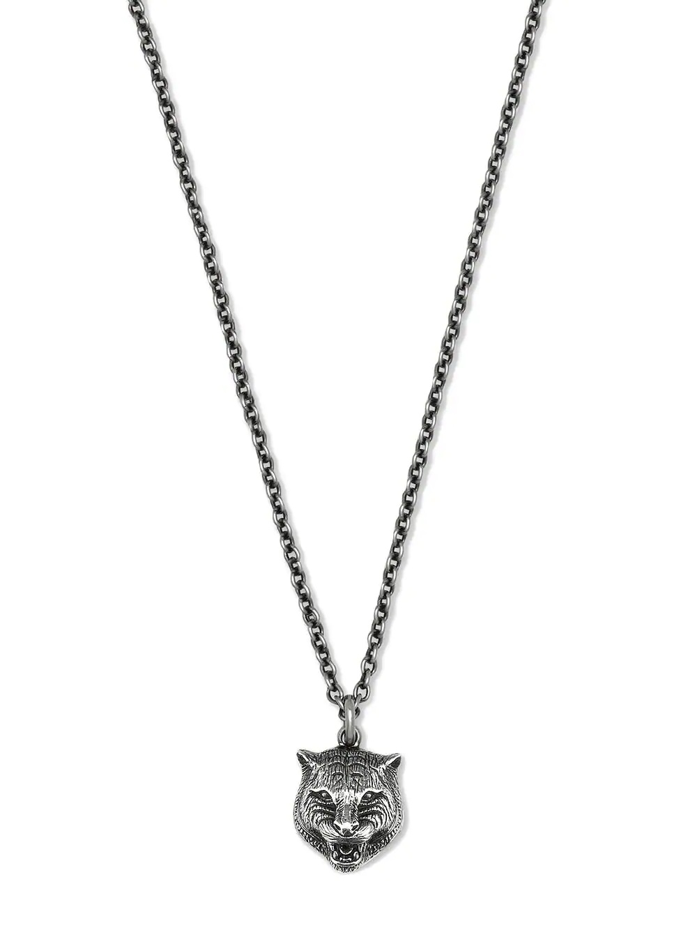 Necklace in silver with feline head - 2