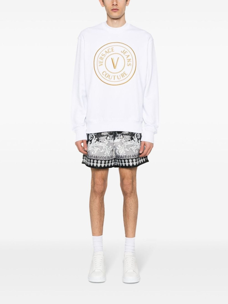 VERSACE JEANS COUTURE embroidered-logo cotton sweatshirt outlook