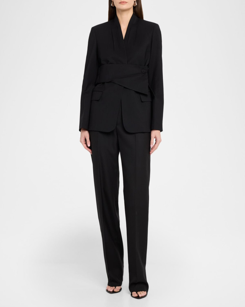 TWP After Five Collarless Wool Suiting Blazer outlook