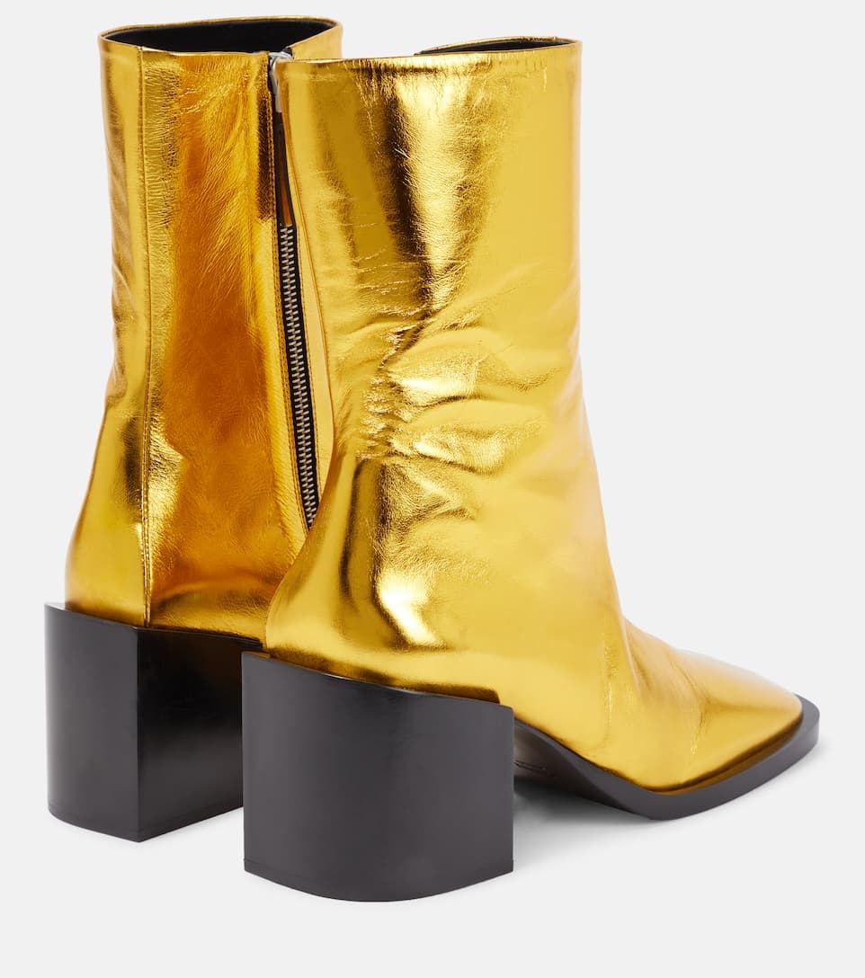 Metallic leather ankle boots - 3