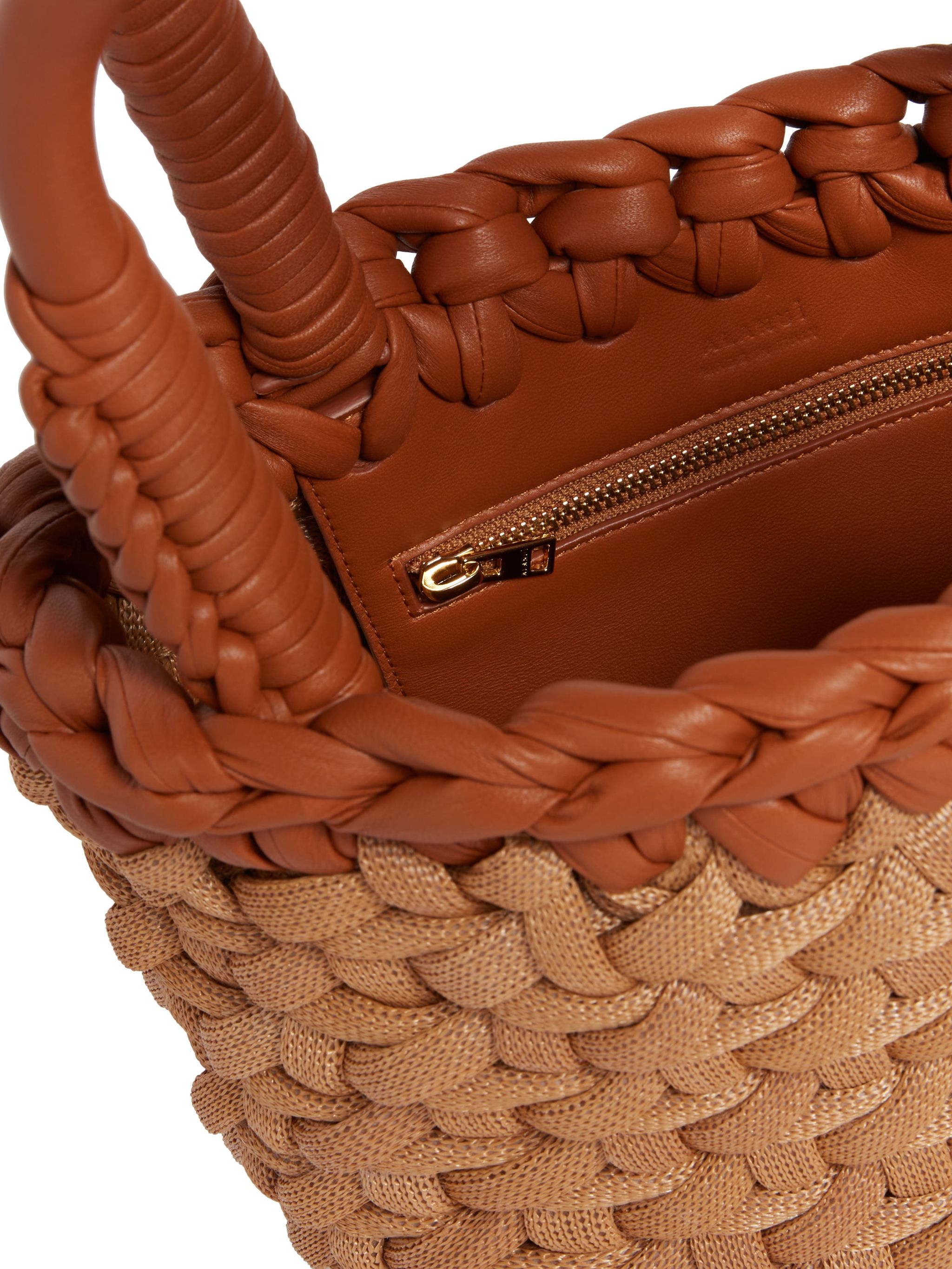 Icon Leather & Rafia Medium Tote - 8