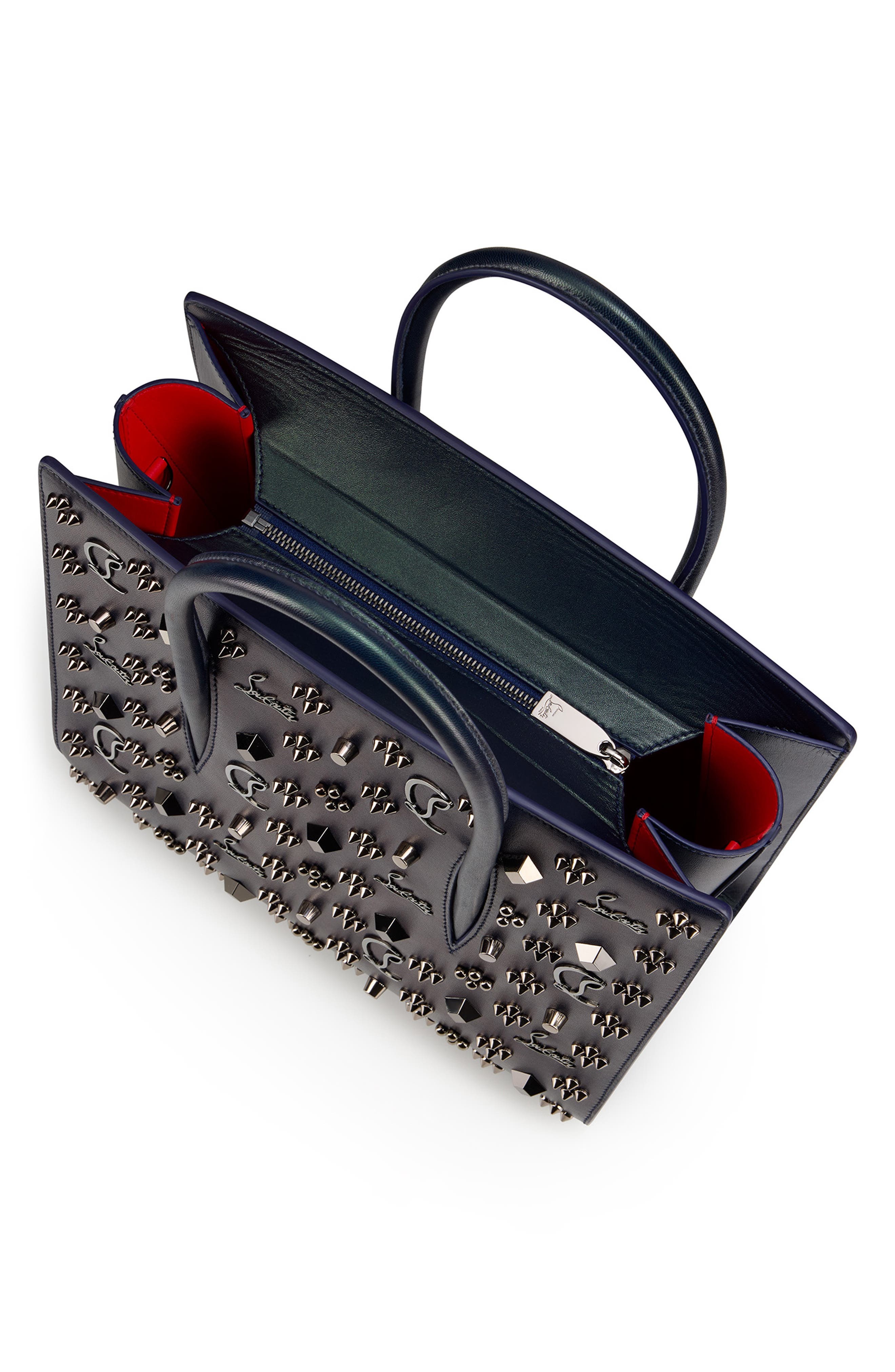 Christian Louboutin Paloma Loubinthesky Leather Top Handle Bag in Zaffiro/Gun Metal at Nordstrom - 5