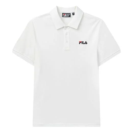 FILA Logo Bee Embroidered Short Sleeve polo White F11M028126F-WT - 1