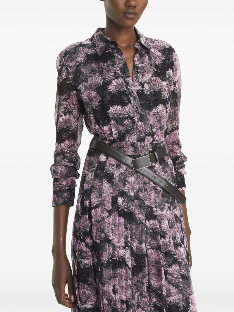 floral-print pleated silk dress 4