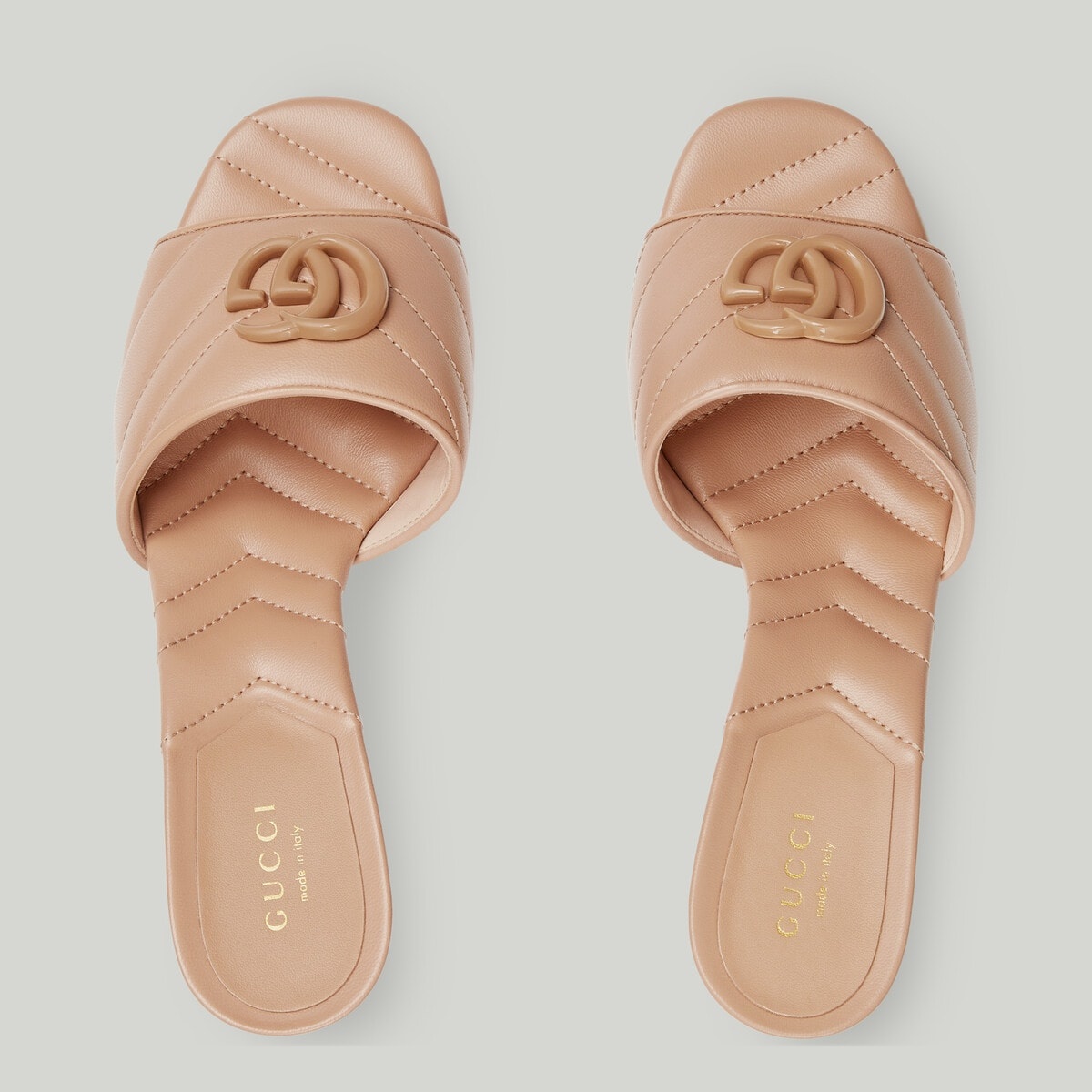 Gucci Women's Double G Block Heel Thong Sandals