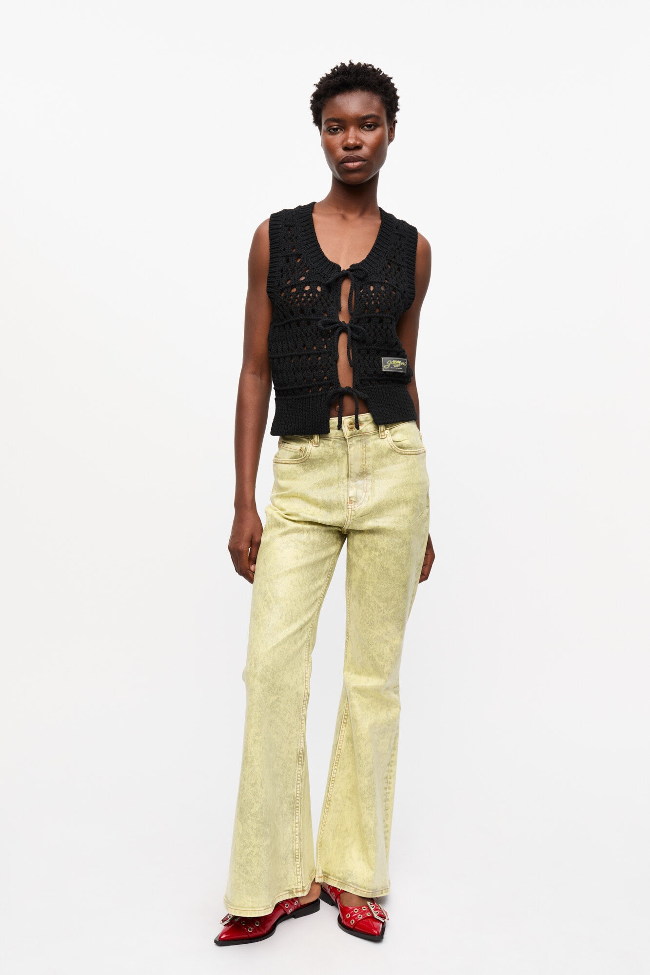 YELLOW FOIL OVERDYED DENIM JEANS - 2
