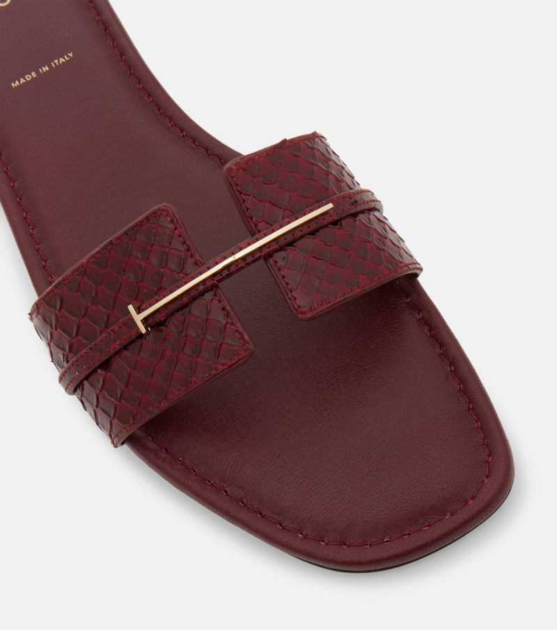 Julianne croc-effect leather slides 5