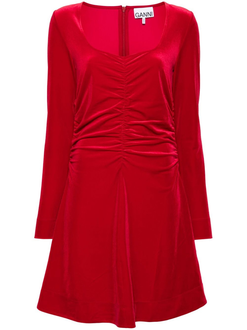 velvet ruched mini dress 1