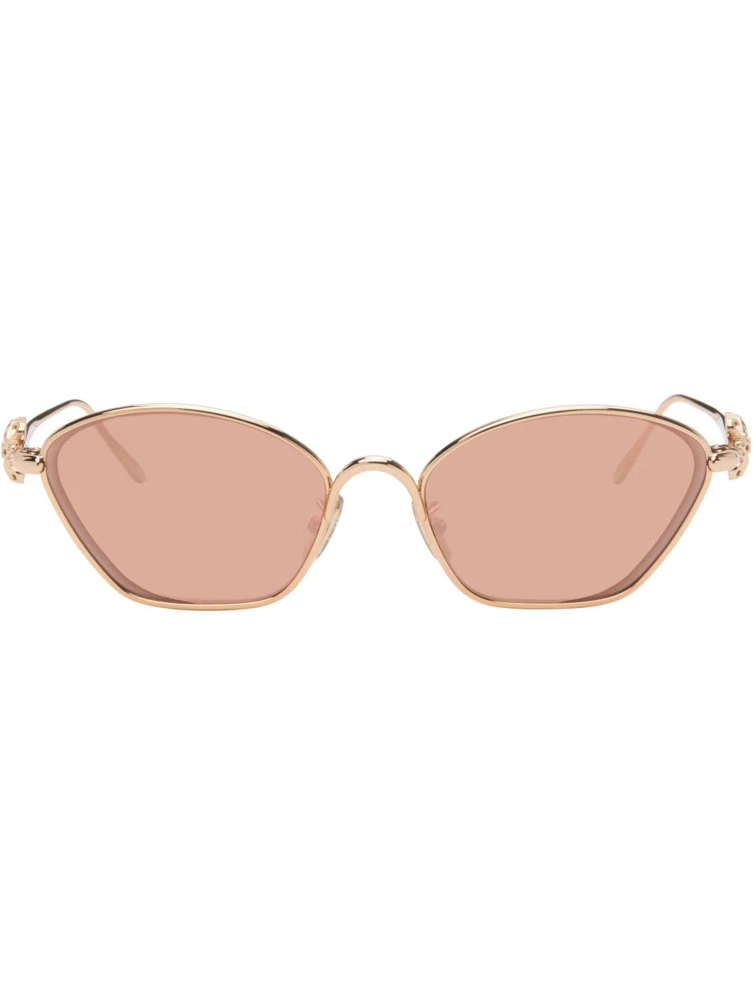 Rose Gold Anagram Cat-Eye Sunglasses - 1