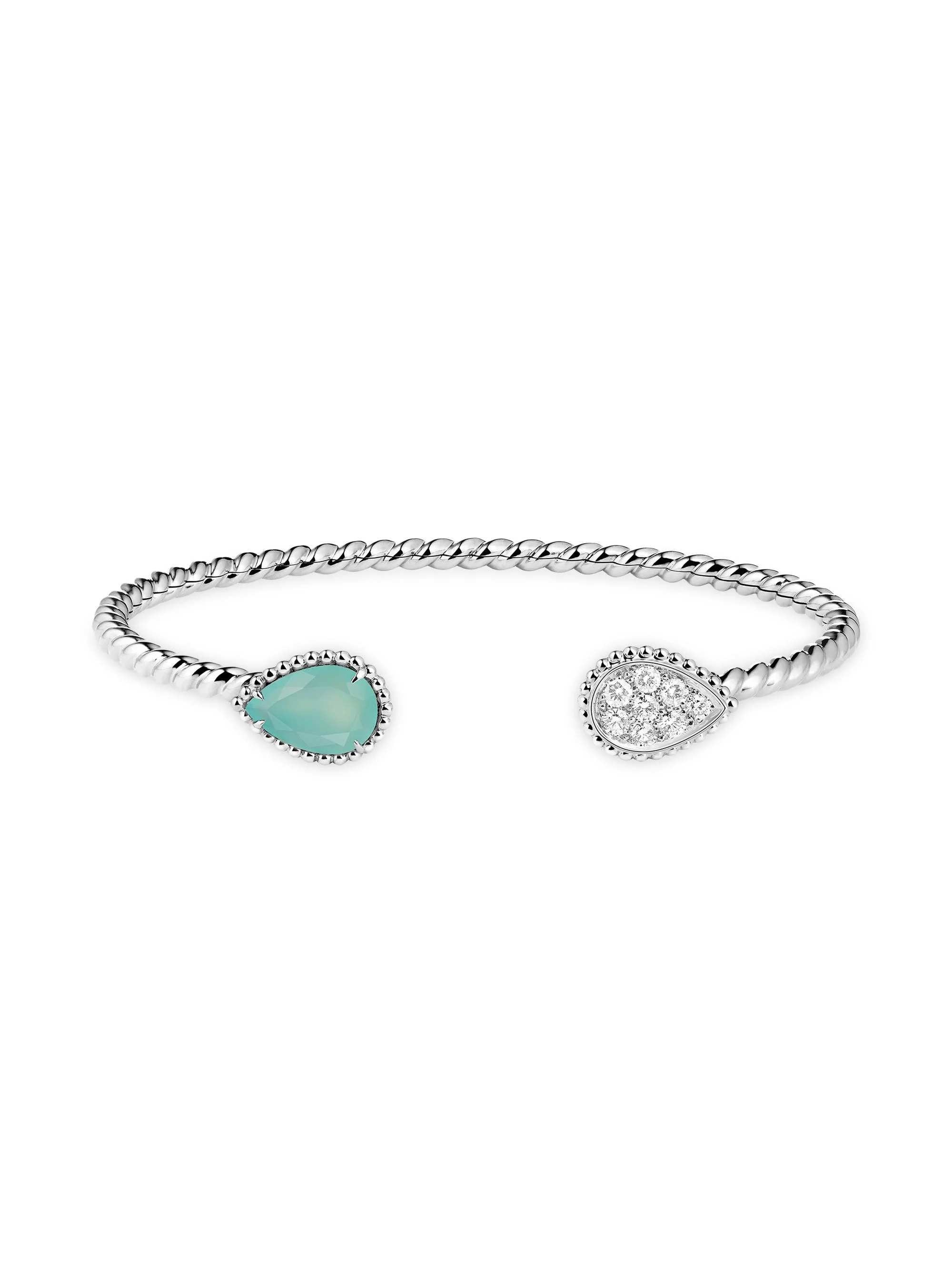 Women's Serpent Bohème 18K White Gold, Aquaprase & 0.32 TCW Diamond Cuff - White Gold - 1