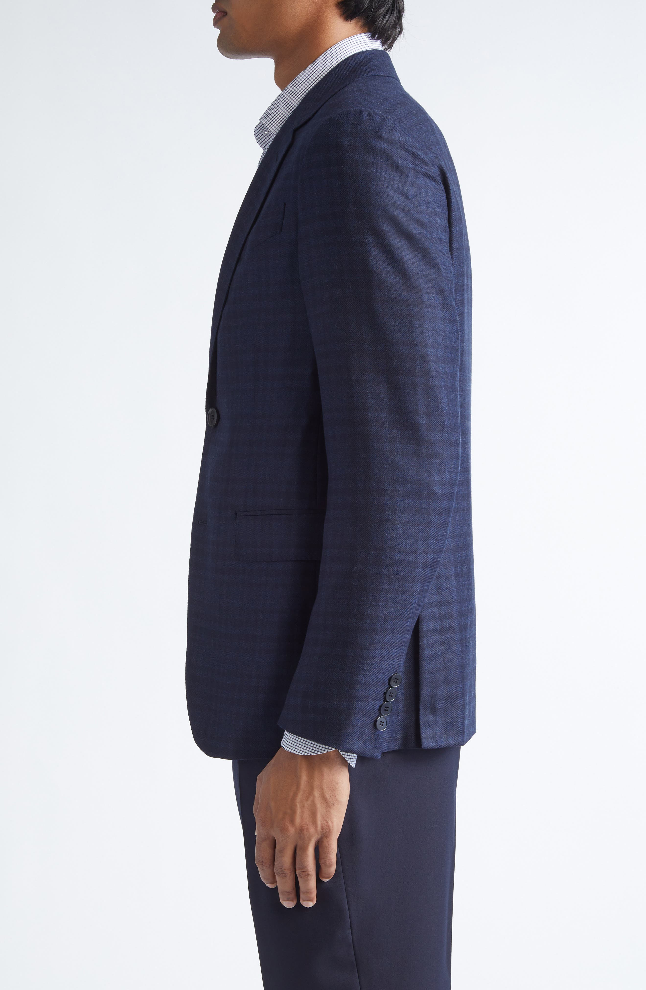 ZEGNA 15Milmil15 Microcheck Wool Sport Coat in Dark Blue at Nordstrom - 3