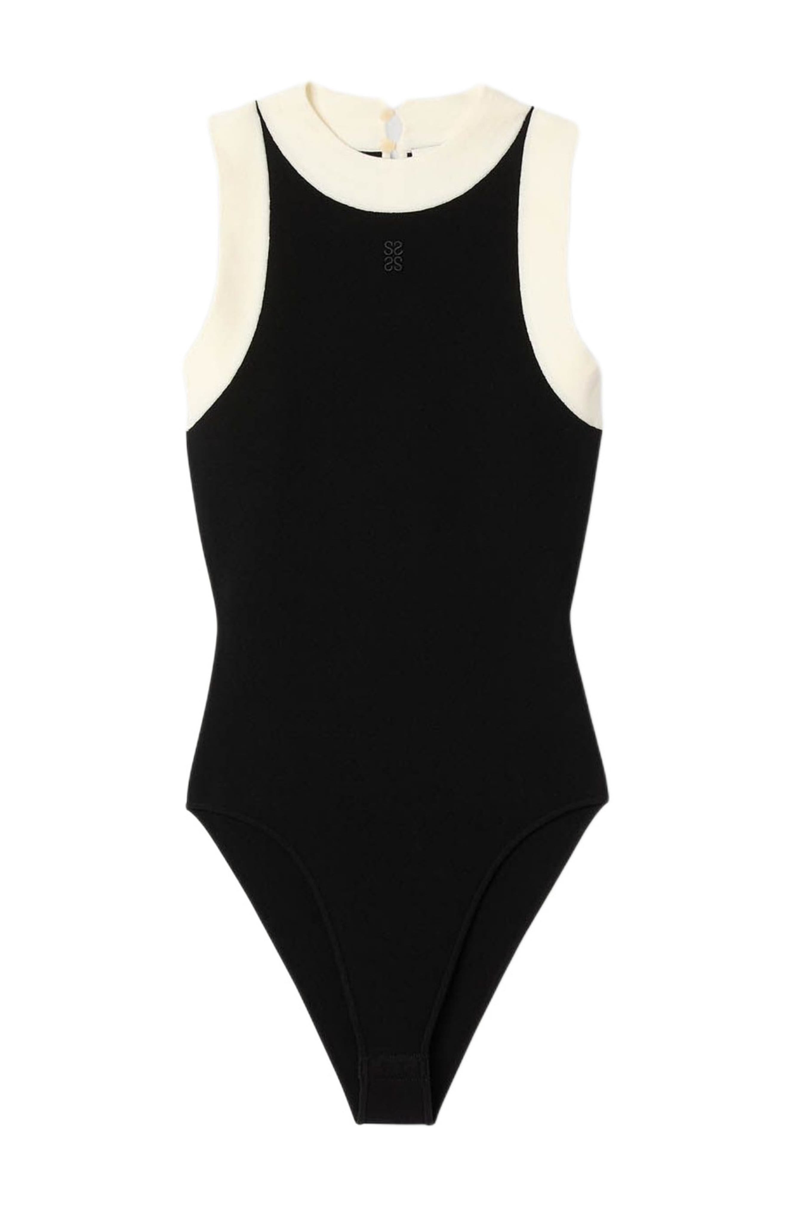 SANDRO Two-tone knit bodysuit in Black at Nordstrom - 5