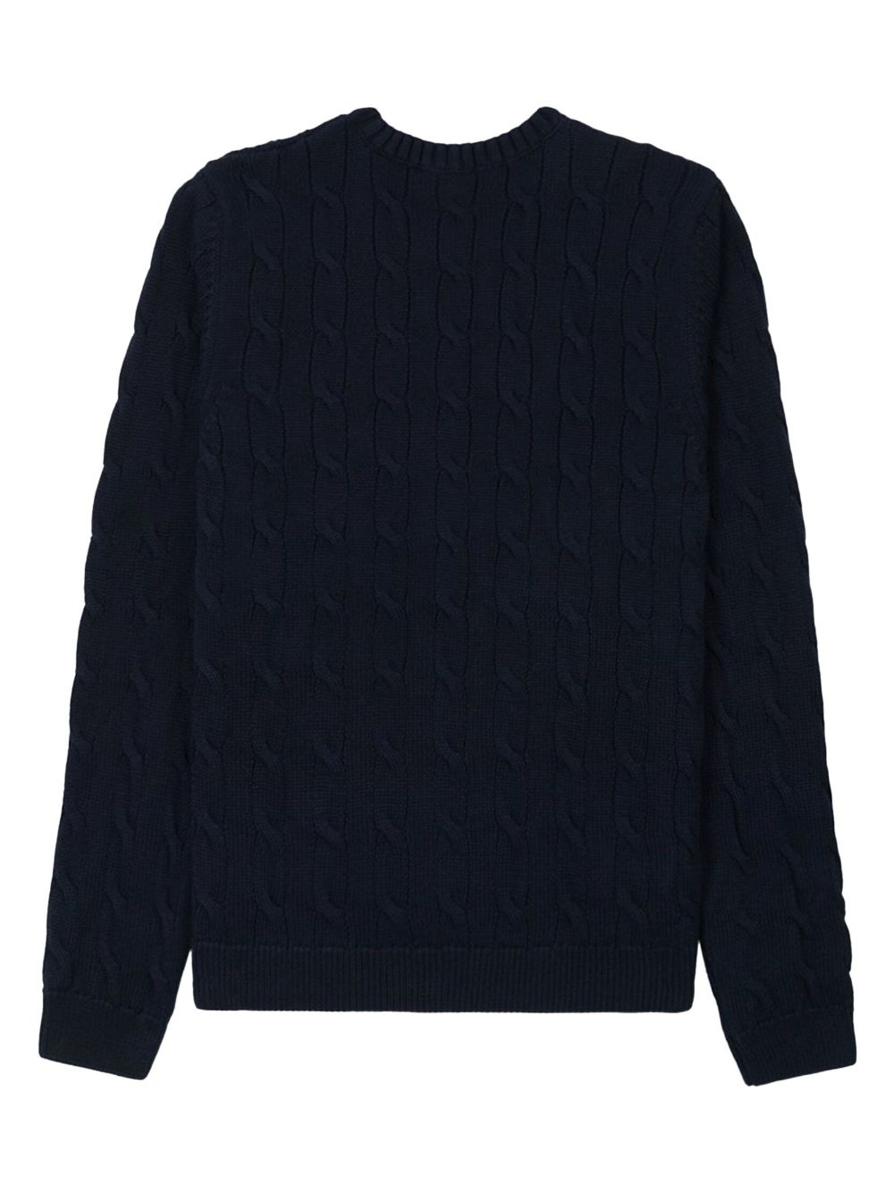 embroidered-logo cable knit jumper - 2