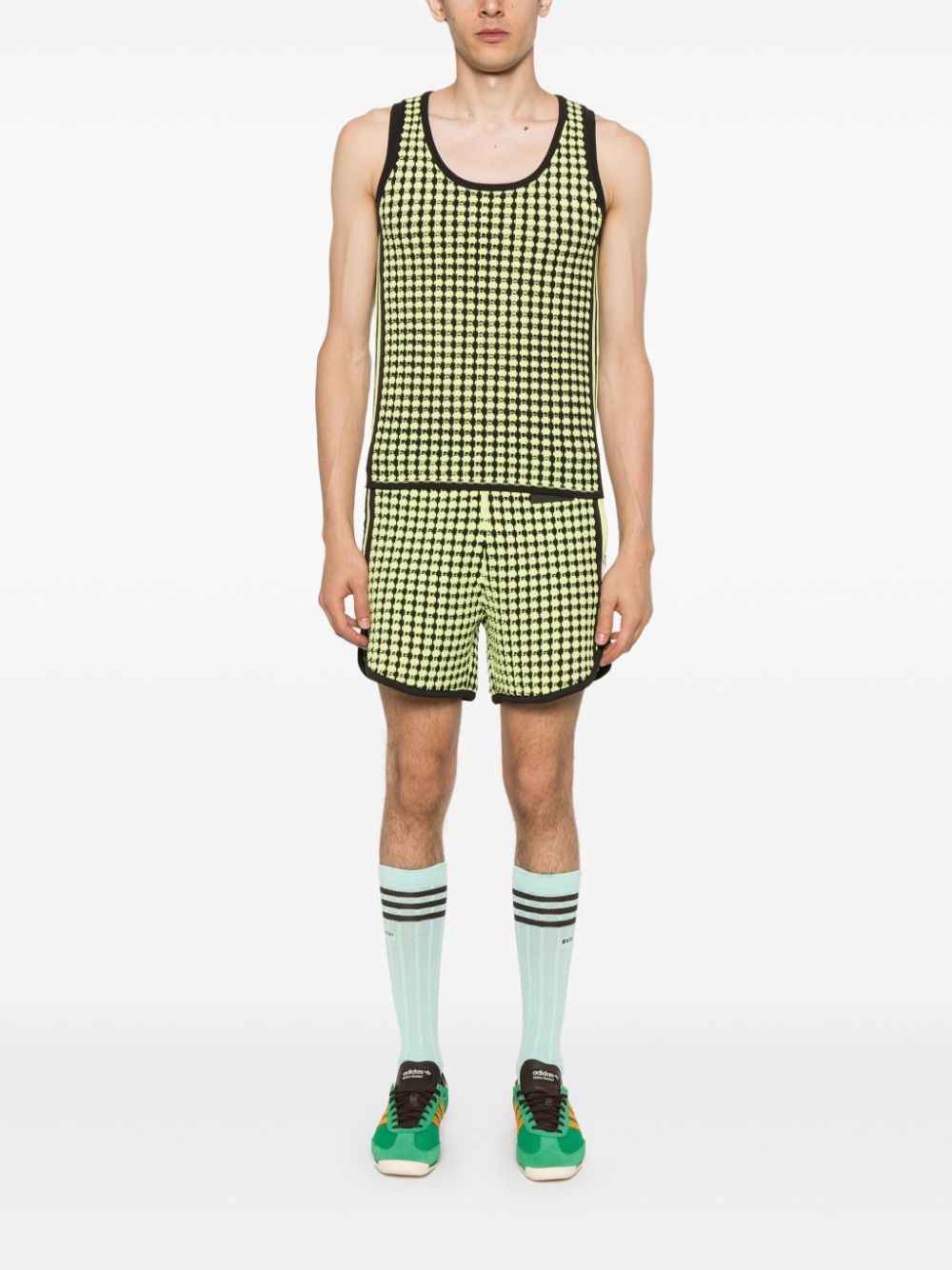 X Wales Bonner houndstooth crochet-knit vest - 2