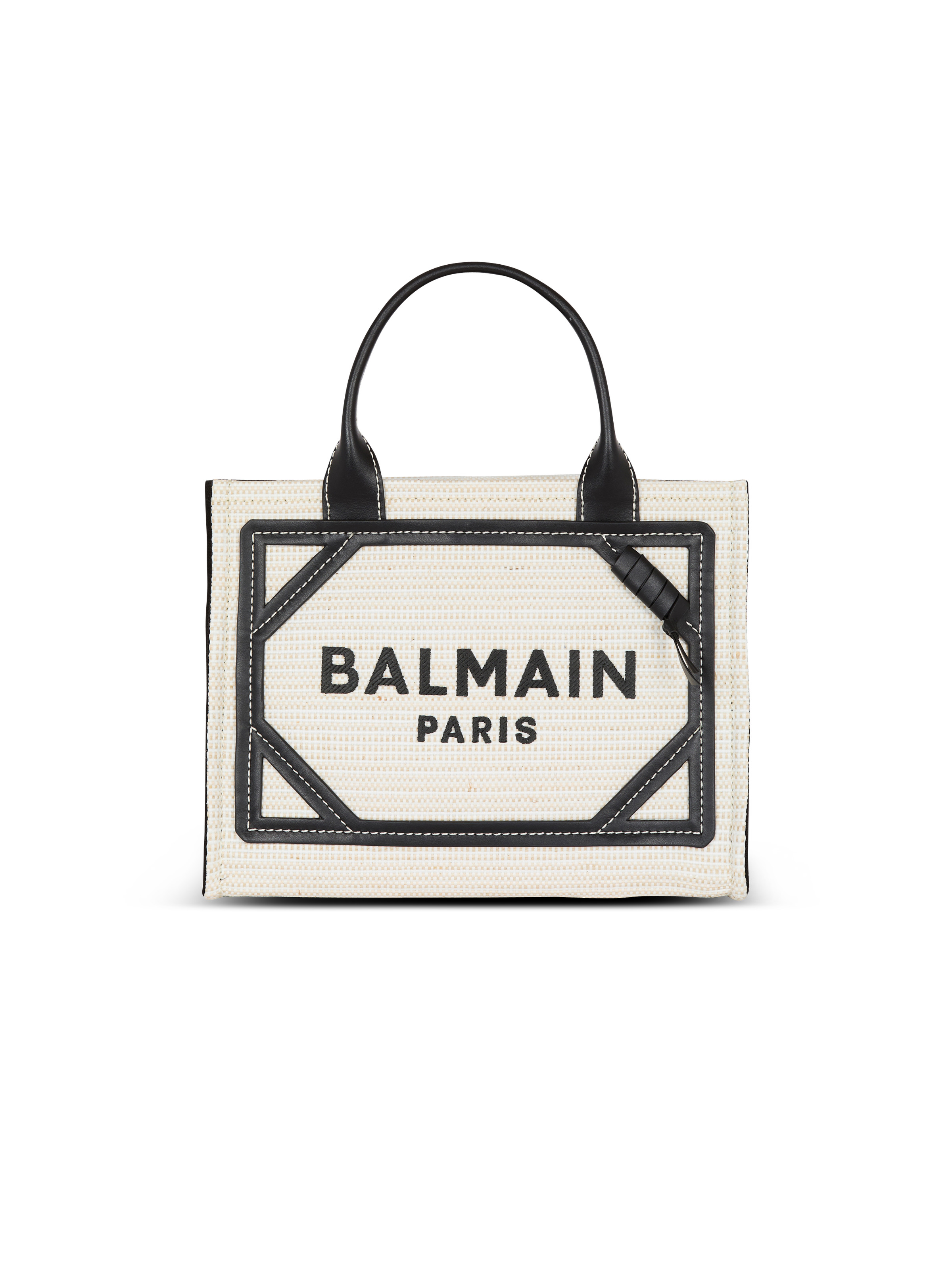 Small raffia B-Army tote bag - 1