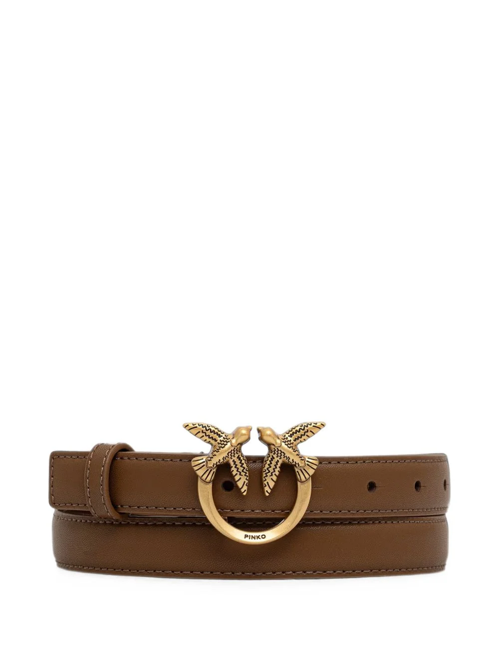 Love Birds thin leather belt - 1