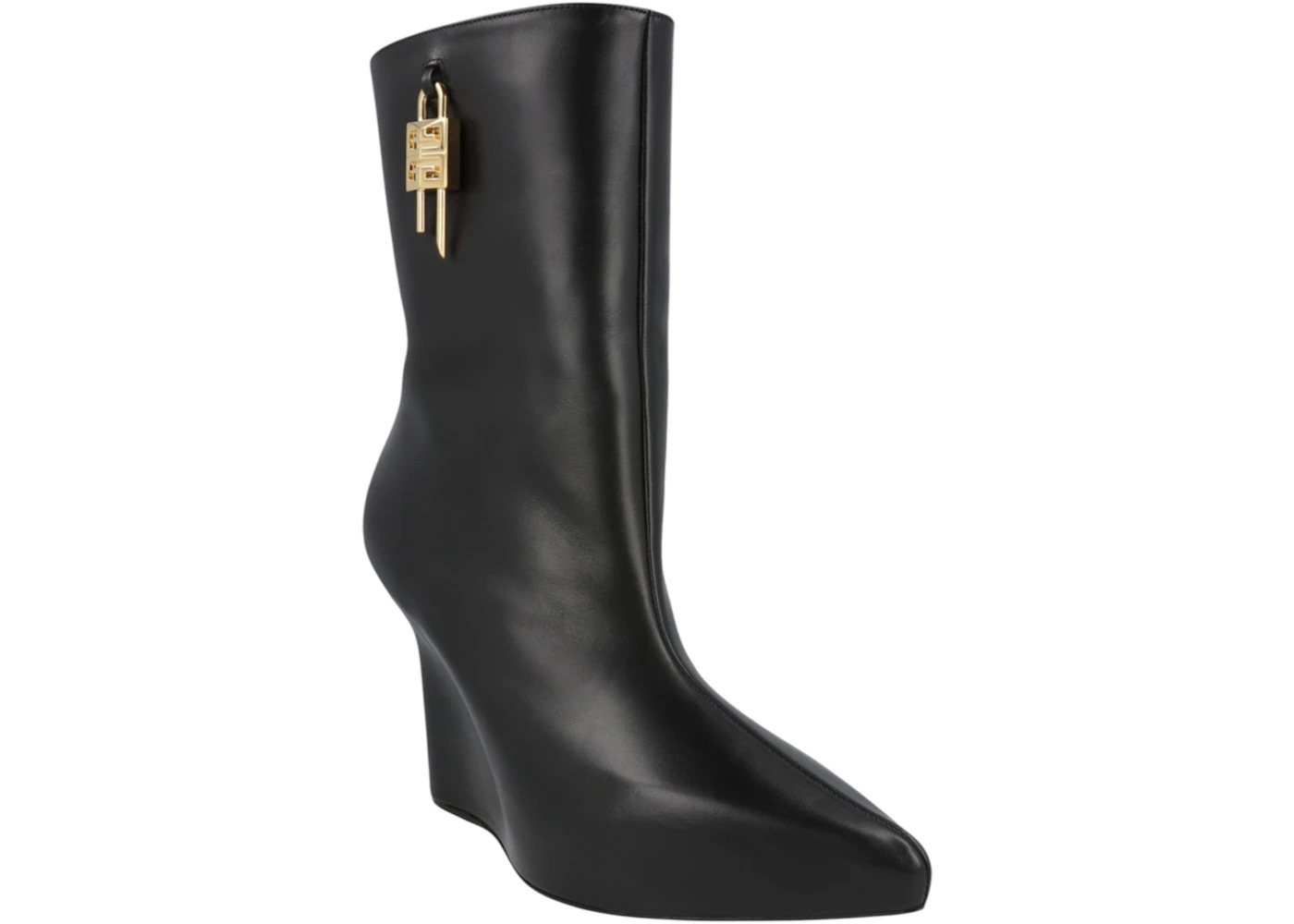 Givenchy G-Lock Leather Wedge Boots Black (Women's) - 2