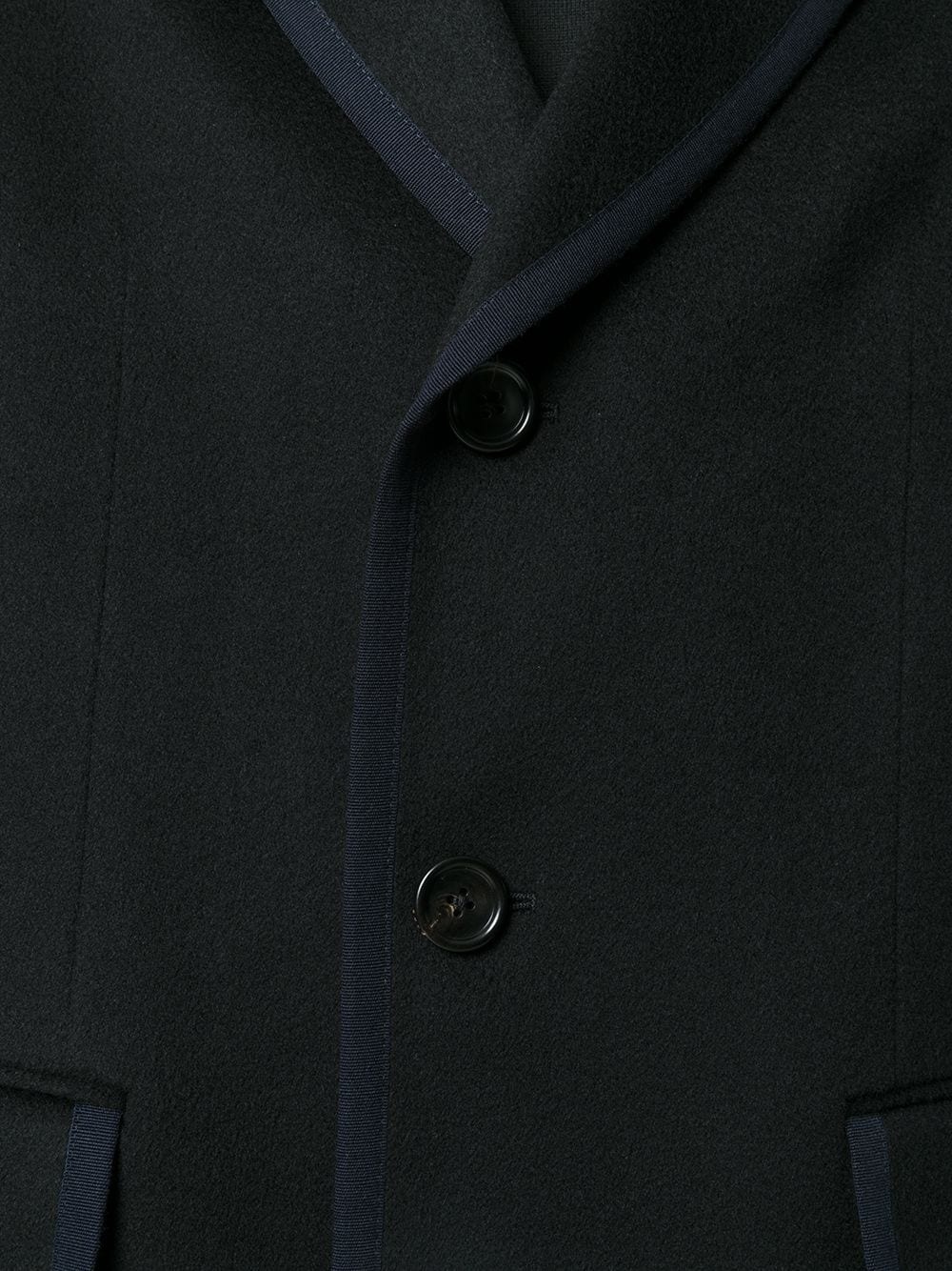 contrast trim single breasted coat - 5