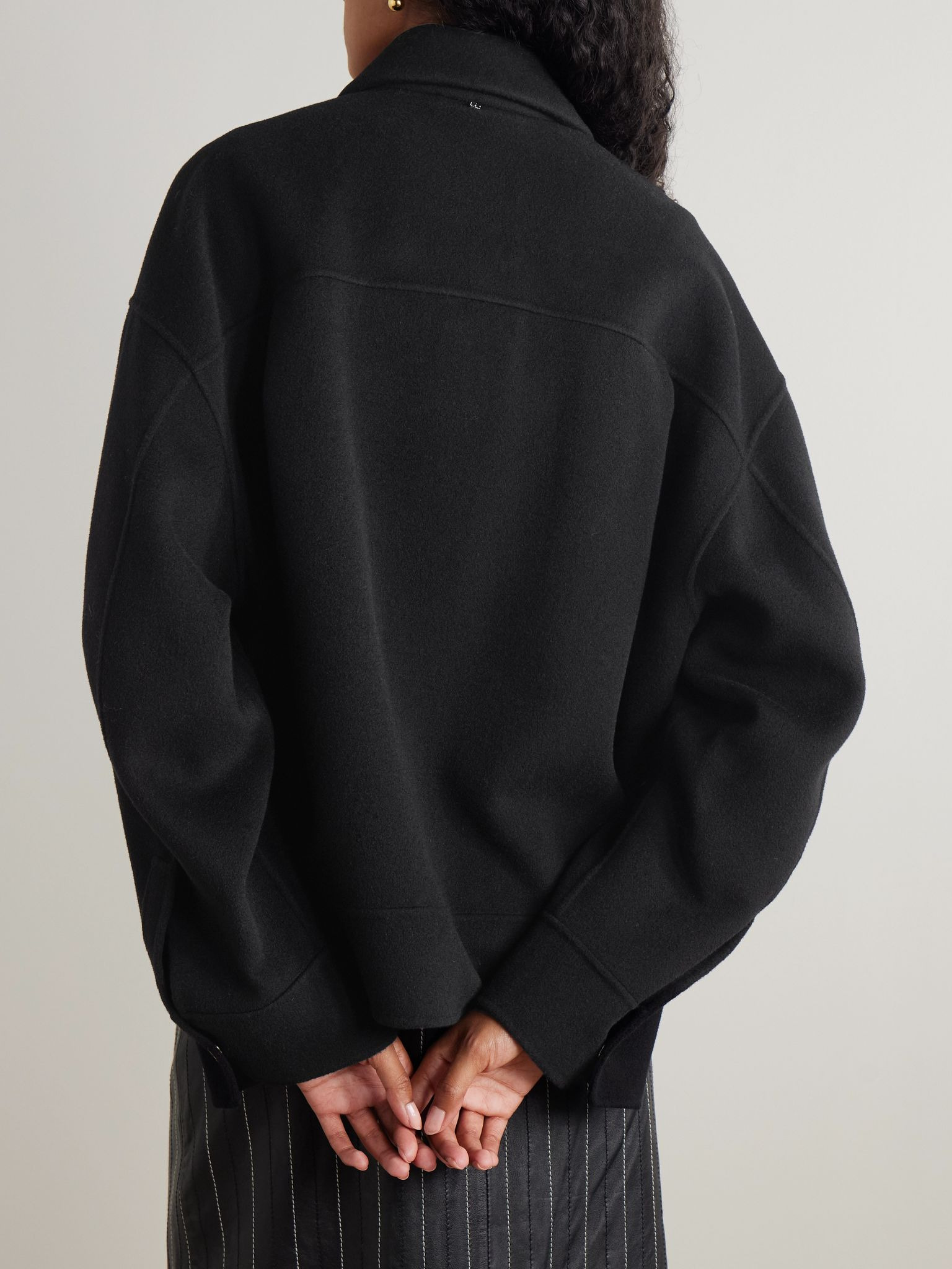 Cantore belted wool-felt jacket Black - 3