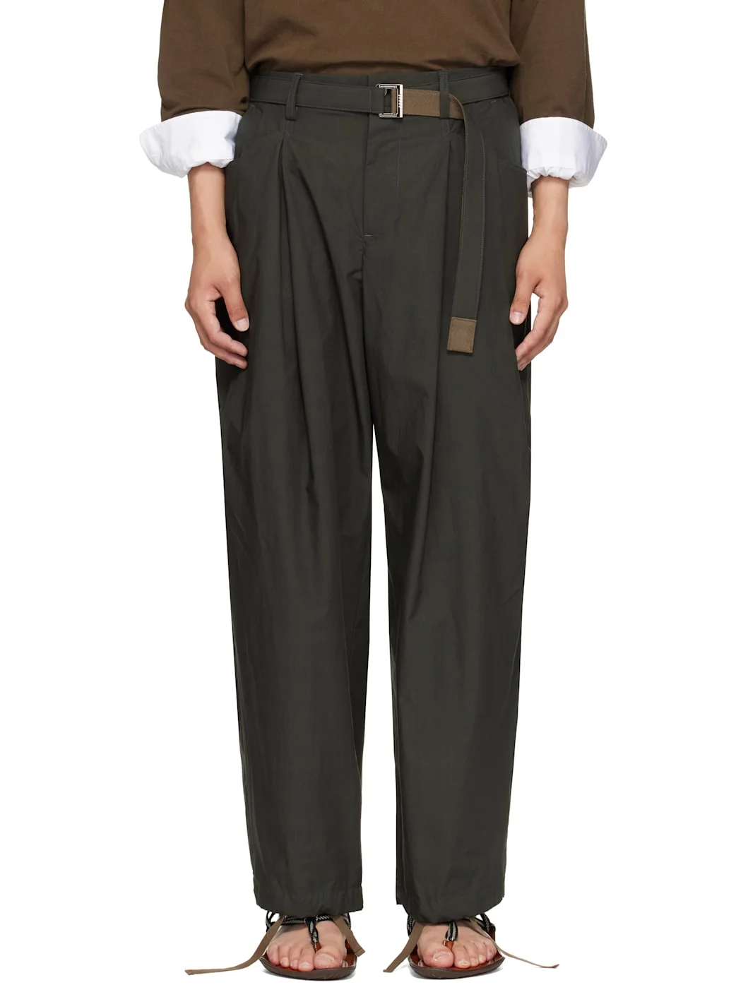 Khaki Typewriter Trousers - 1