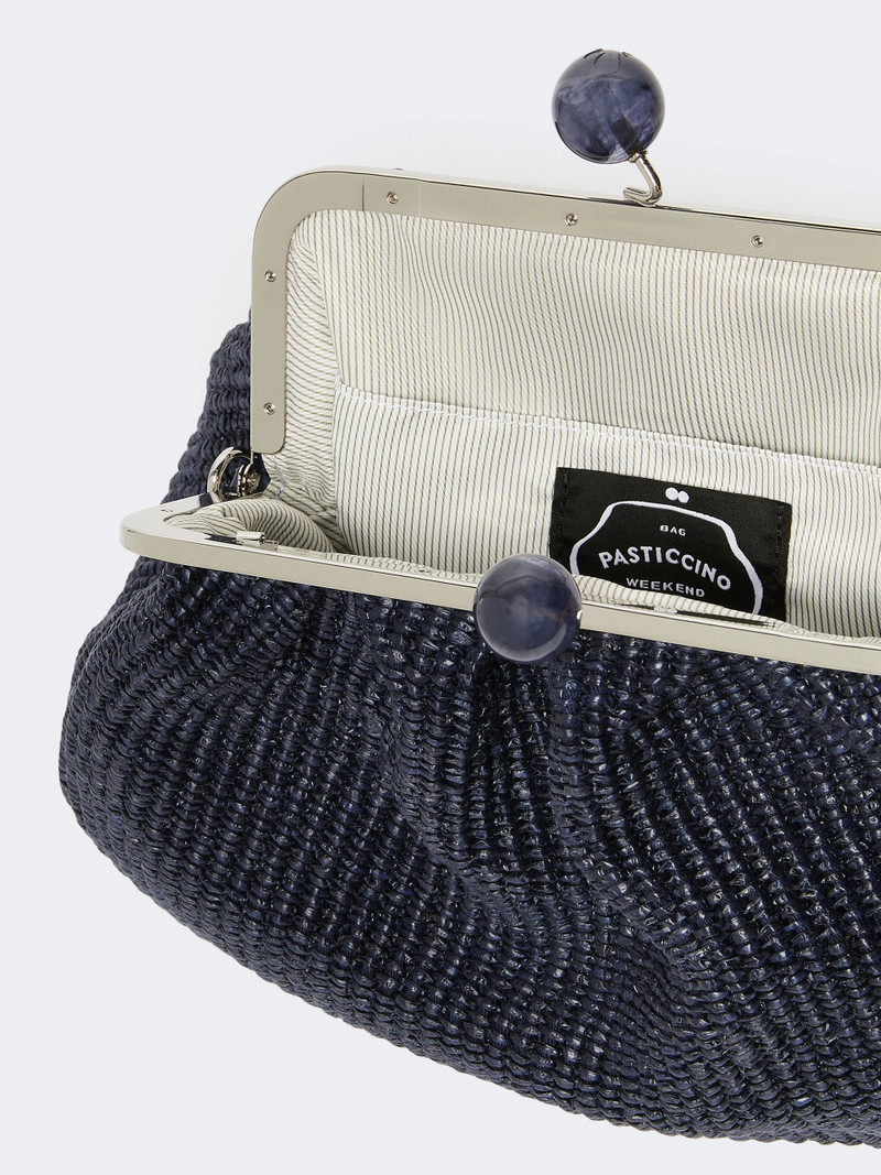 FORTUNA Medium raffia-effect Pasticcino bag - ULTRAMARINE 5