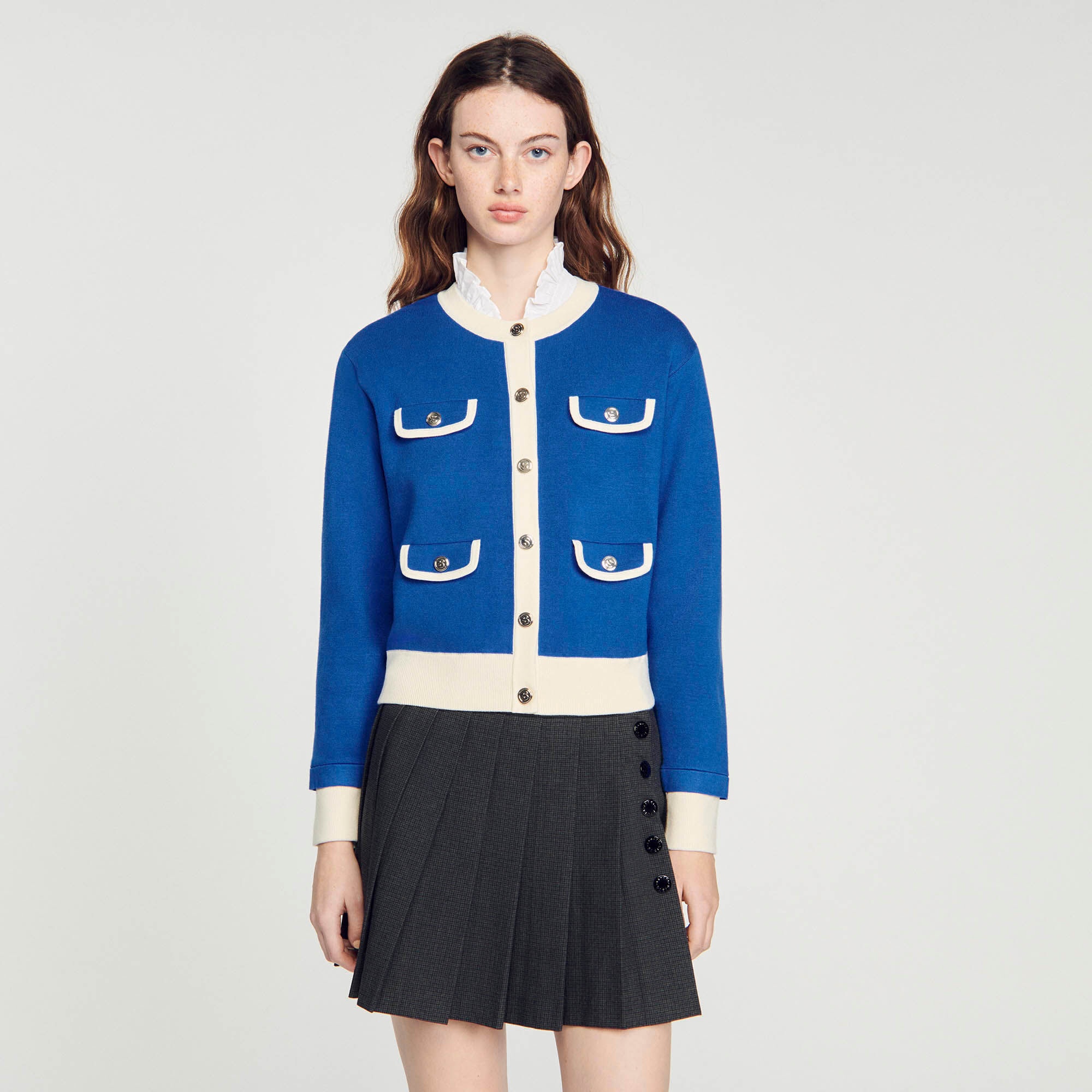 TWO-TONE CARDIGAN WITH BUTTONS - 5