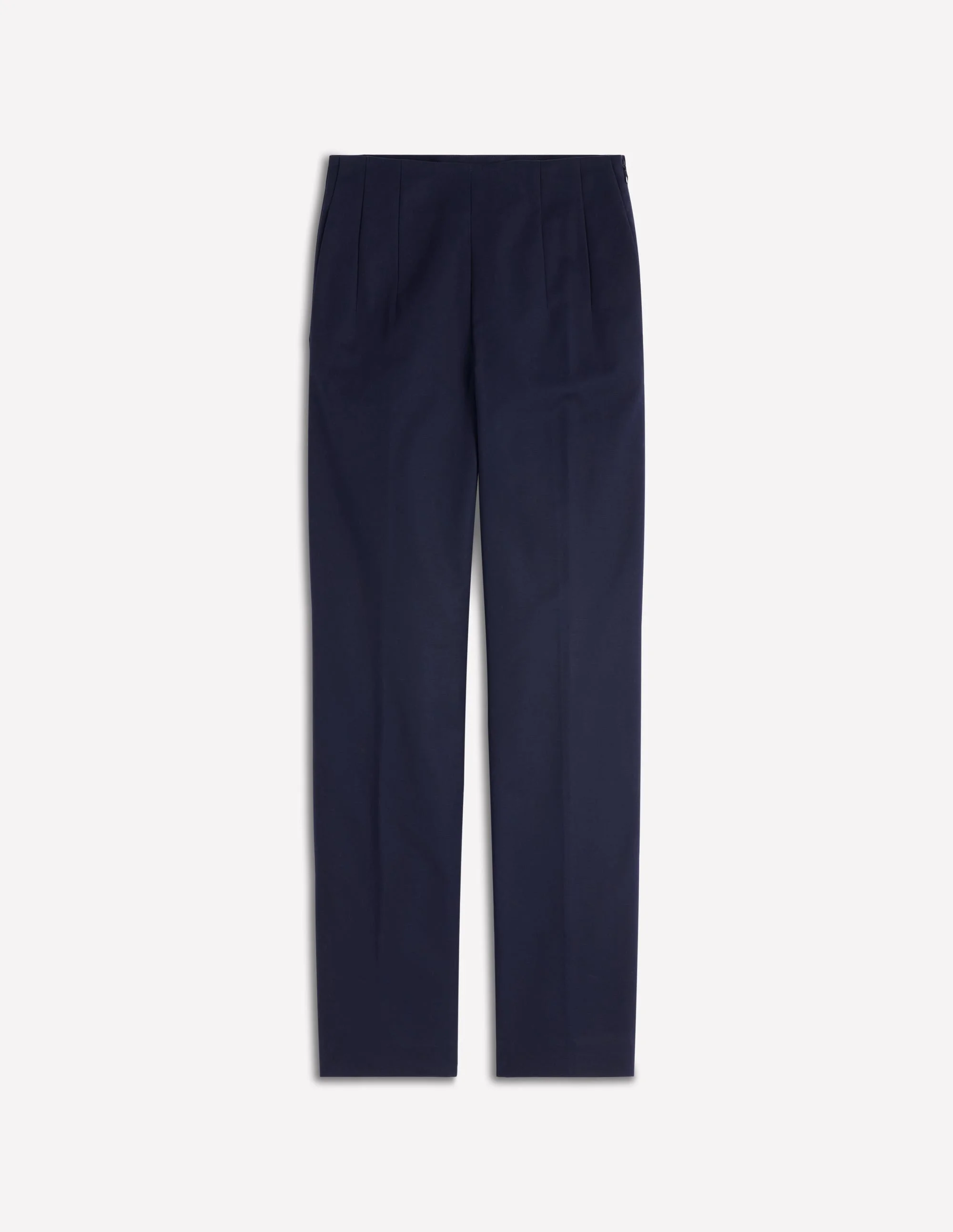 Slim Leg Cotton Pants-Navy - 1