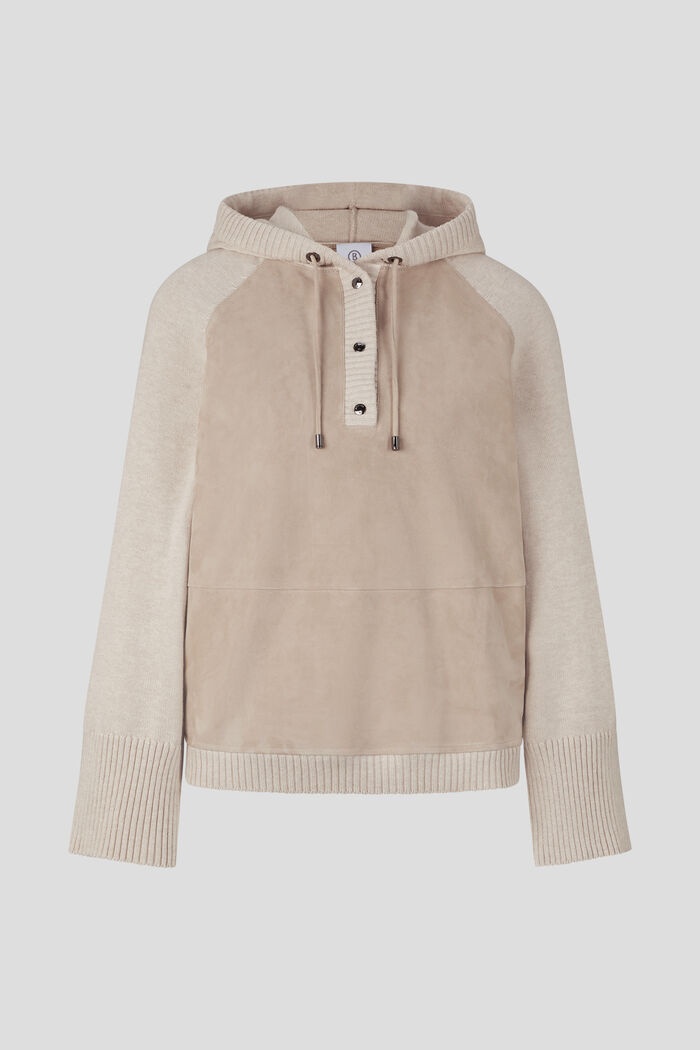 Ohana Leather knit pullover in Beige - 1