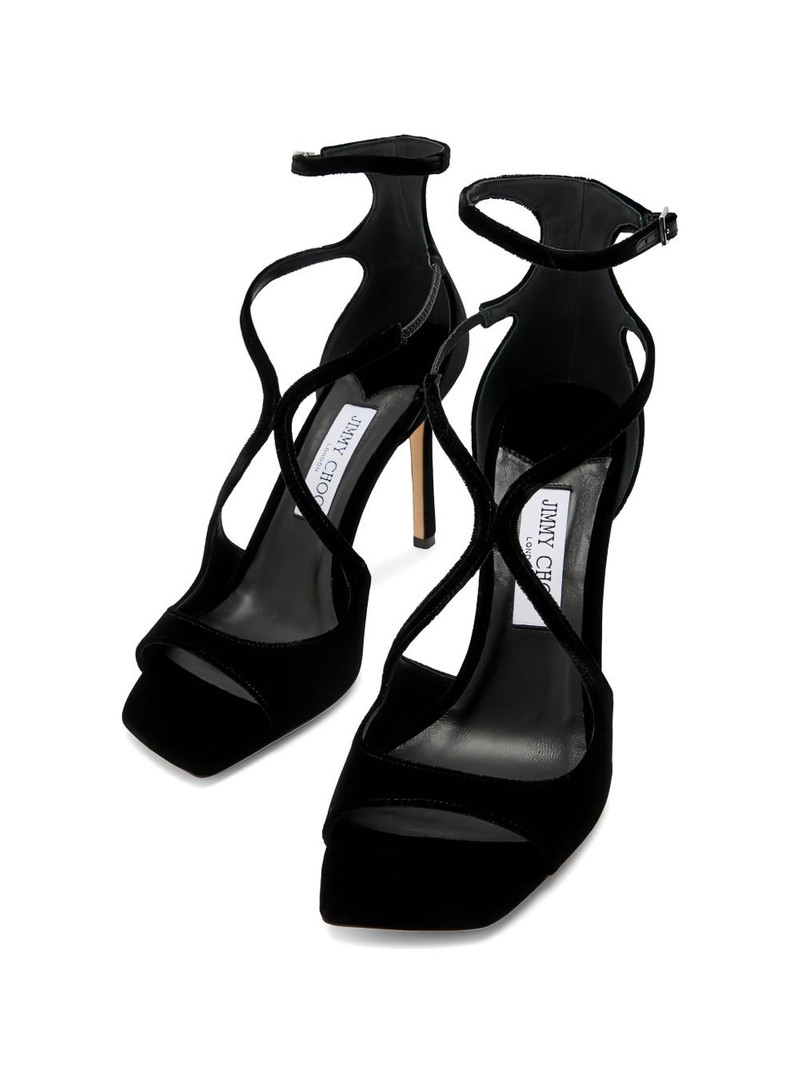 JIMMY CHOO Azia square toe strap sandals outlook