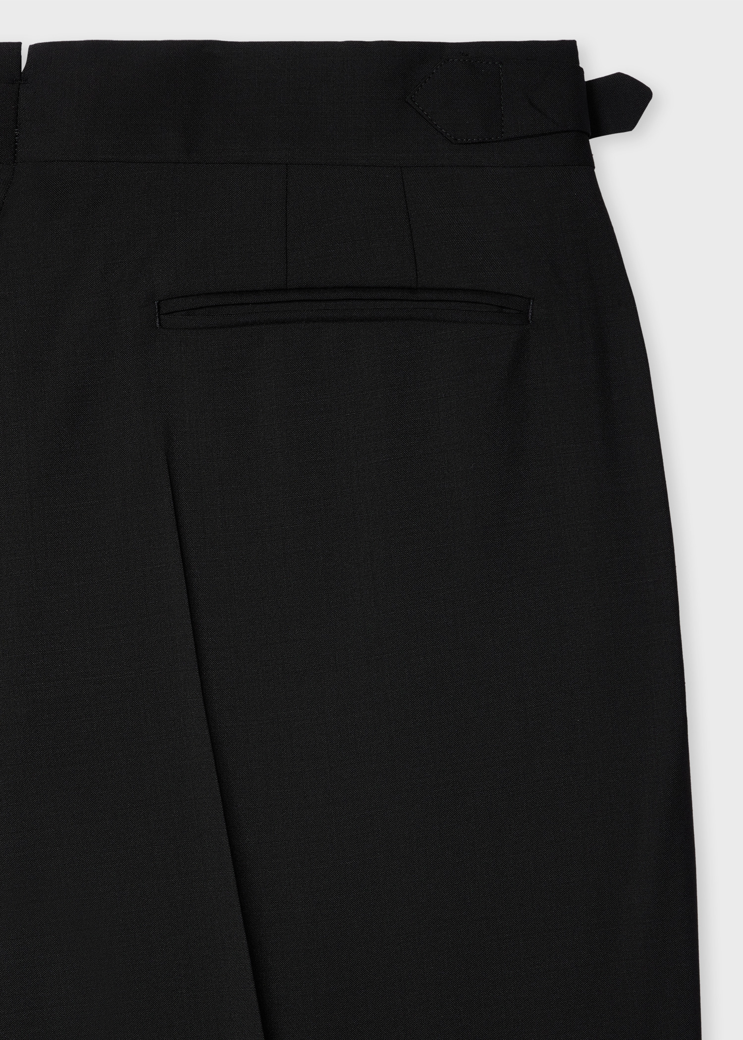 Black Single-Pleat Wool-Mohair Evening Trousers - 2
